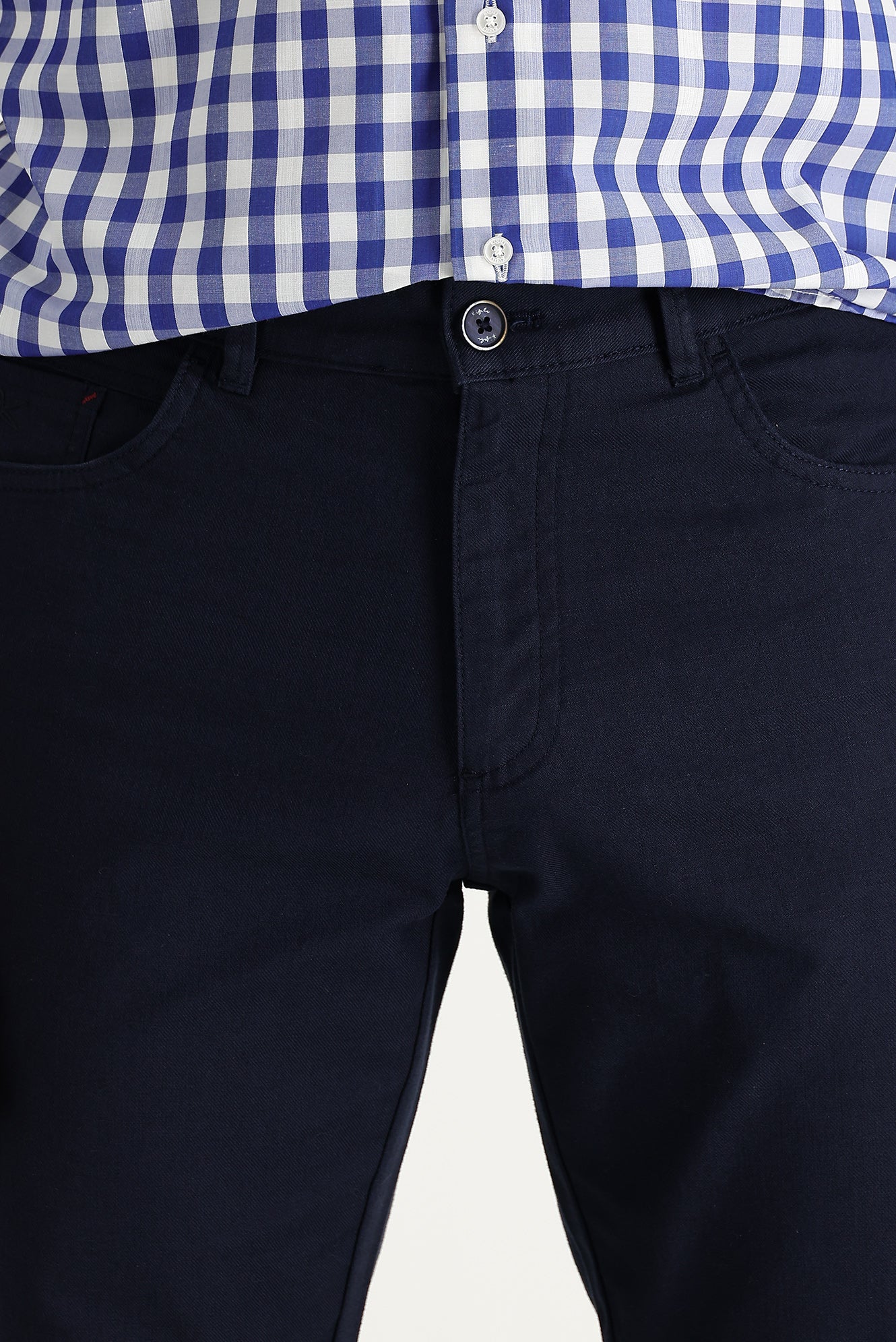 Orta Lacivert Relaxed Fit Rahat Kesim Likralı Kanvas / Chino Pantolon - Image 2