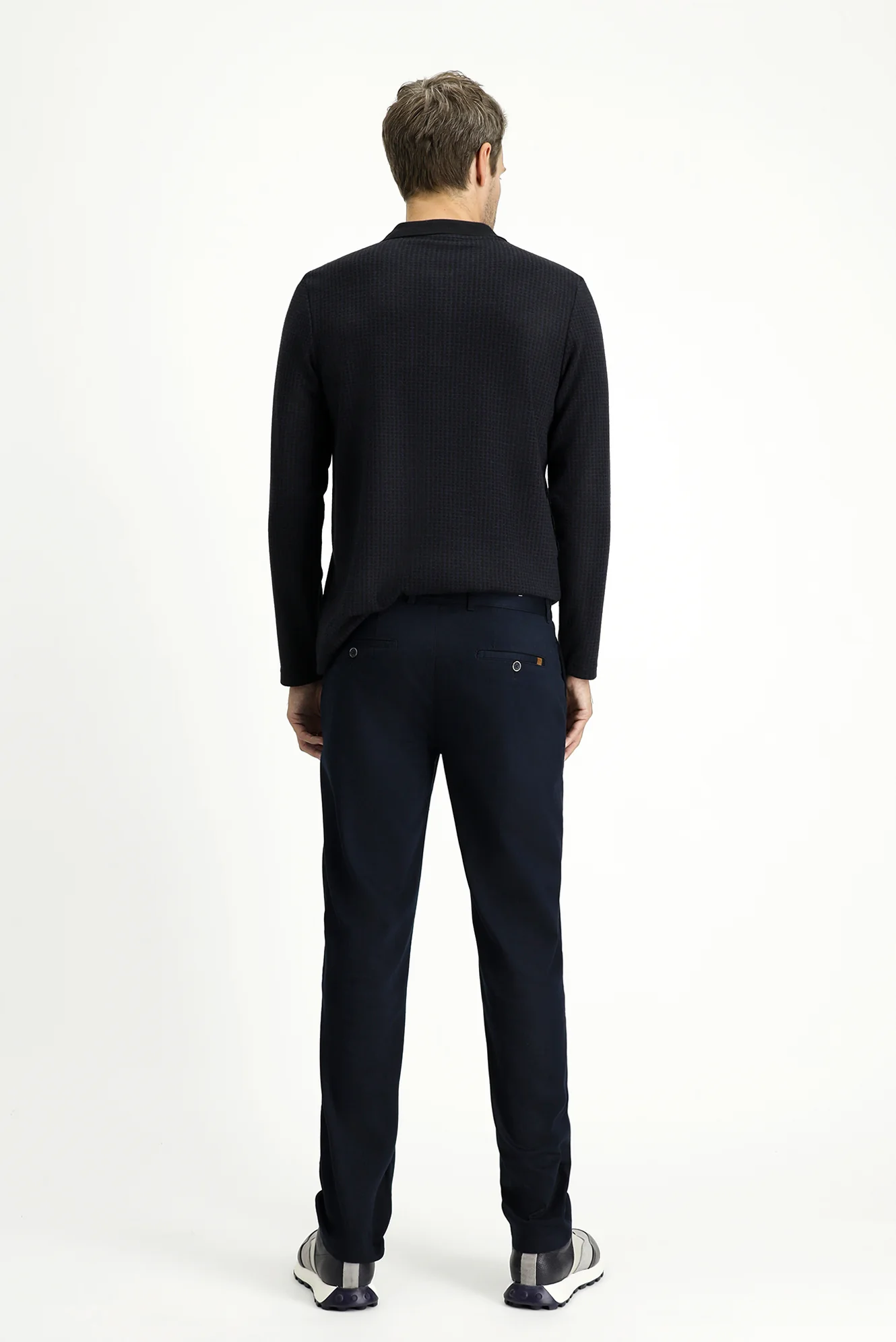Orta Lacivert Relaxed Fit Rahat Kesim Likralı Kanvas / Chino Pantolon - Image 4
