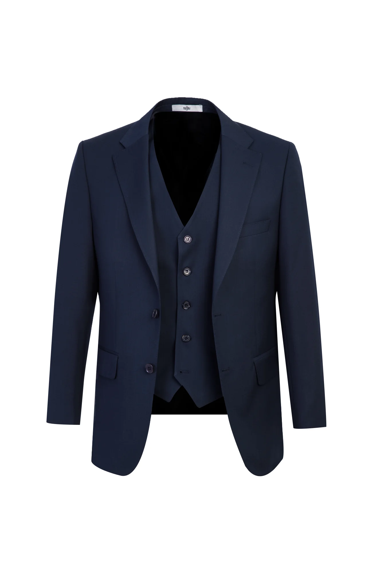 Orta Lacivert 4 Drop Relaxed Fit Rahat Kesim Yelekli Takım Elbise - Image 2