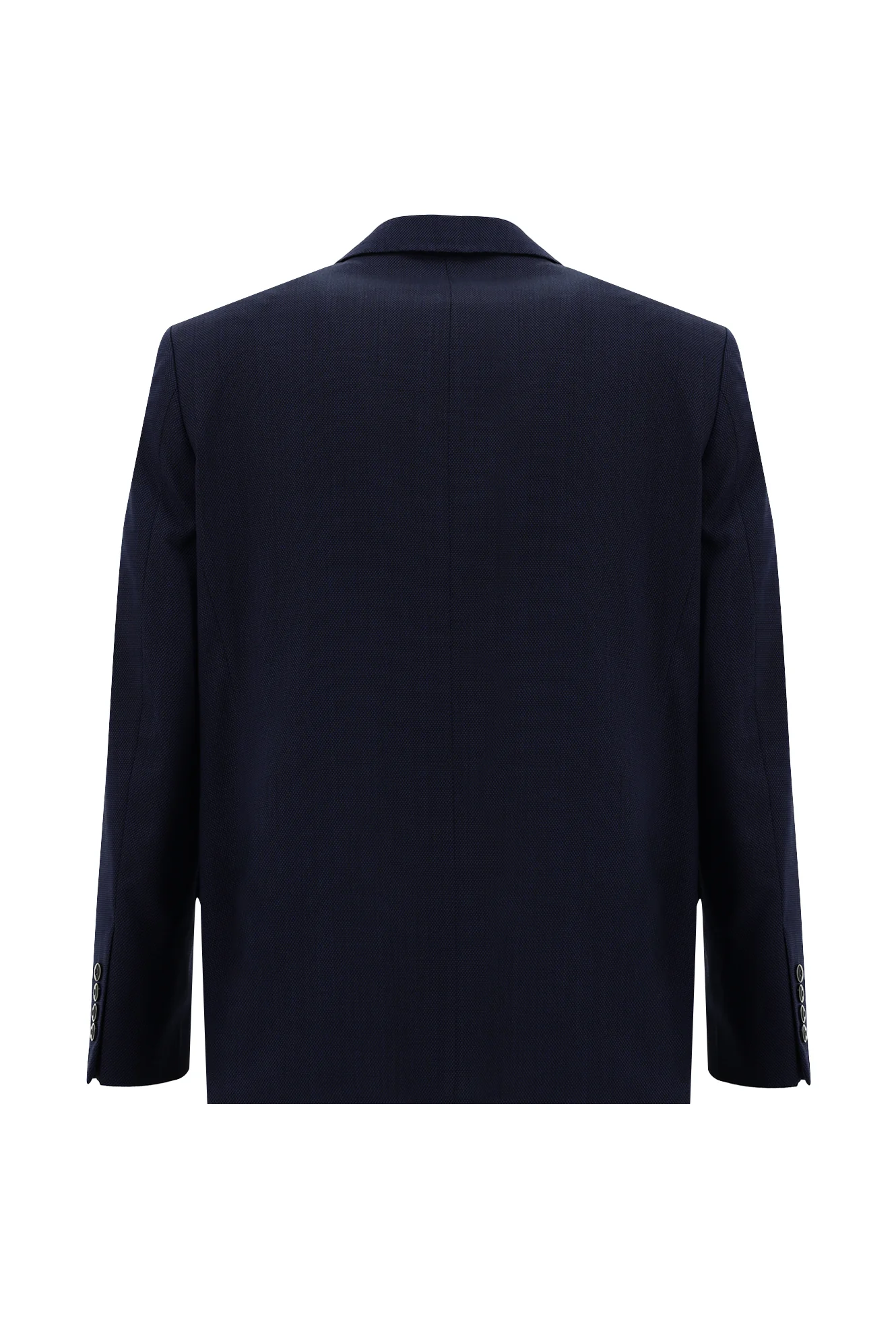 Orta Lacivert 4 Drop Relaxed Fit Rahat Kesim Yünlü Desenli Takım Elbise - Image 3