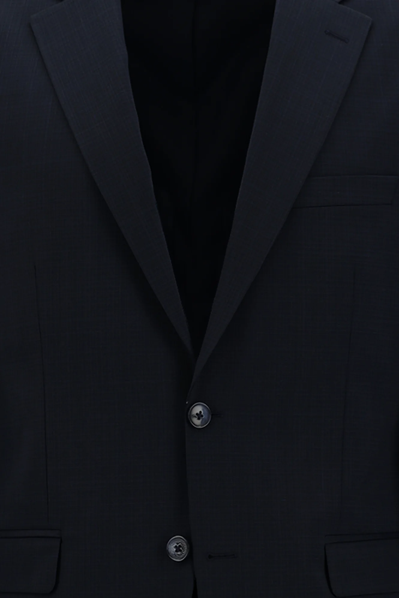 Orta Lacivert 4 Drop Relaxed Fit Rahat Kesim Yünlü Desenli Takım Elbise - Image 4