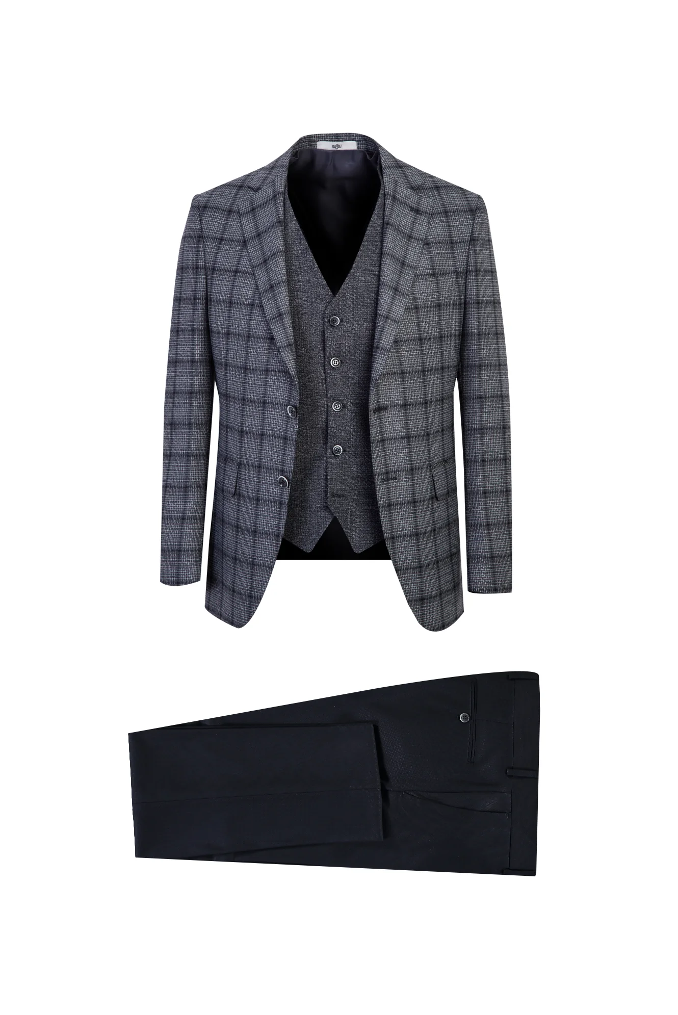 Orta Lacivert 7 Drop Slim Fit Dar Kesim Antibakteriyel Kombinli Takım Elbise