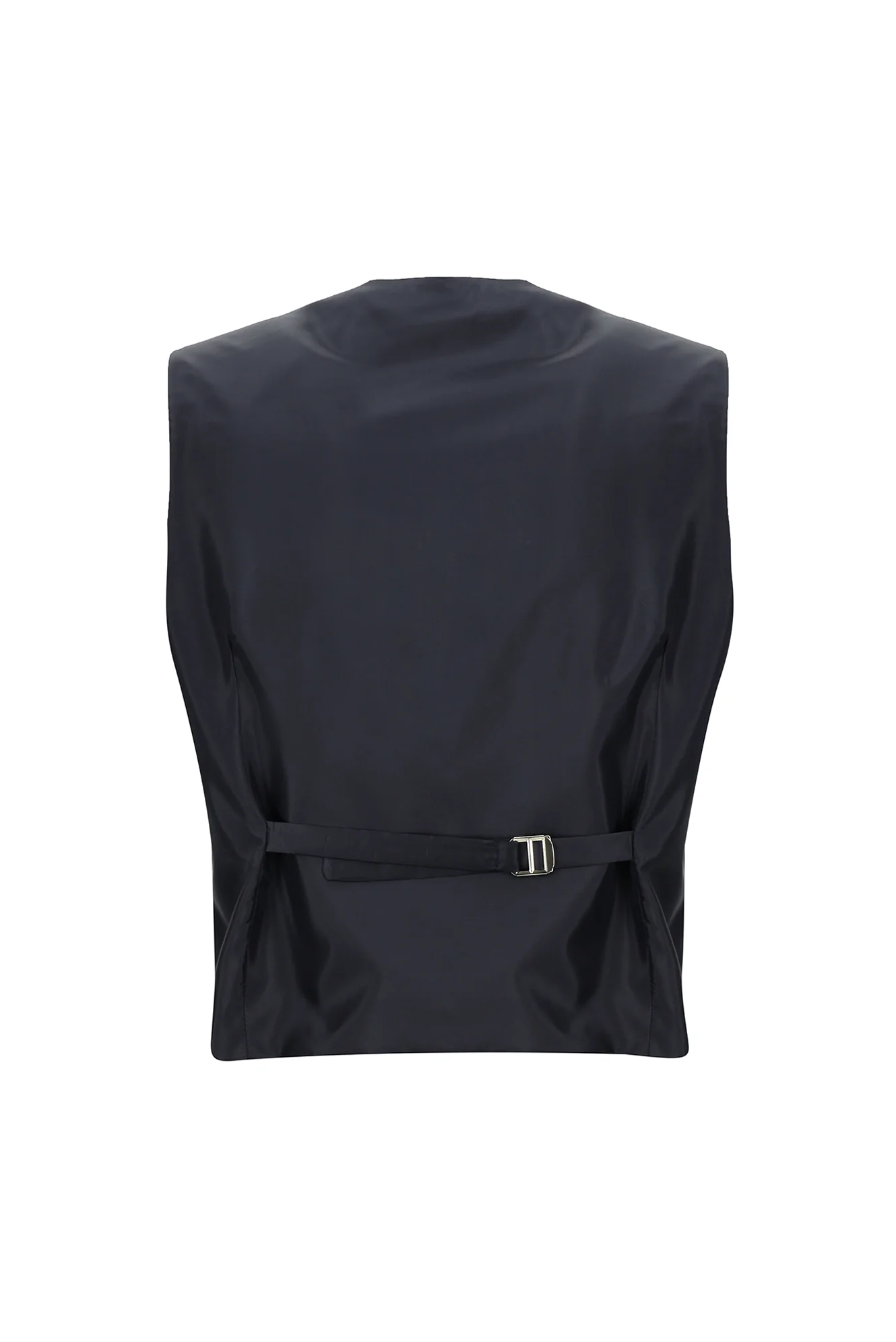 Orta Lacivert 7 Drop Slim Fit Dar Kesim Beli Lastikli İpli Kombinli Yelekli Takım Elbise - Image 5