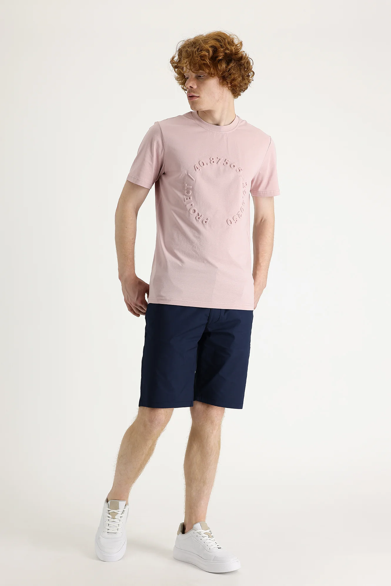Orta Lacivert Slim Fit Dar Kesim Bermuda Şort