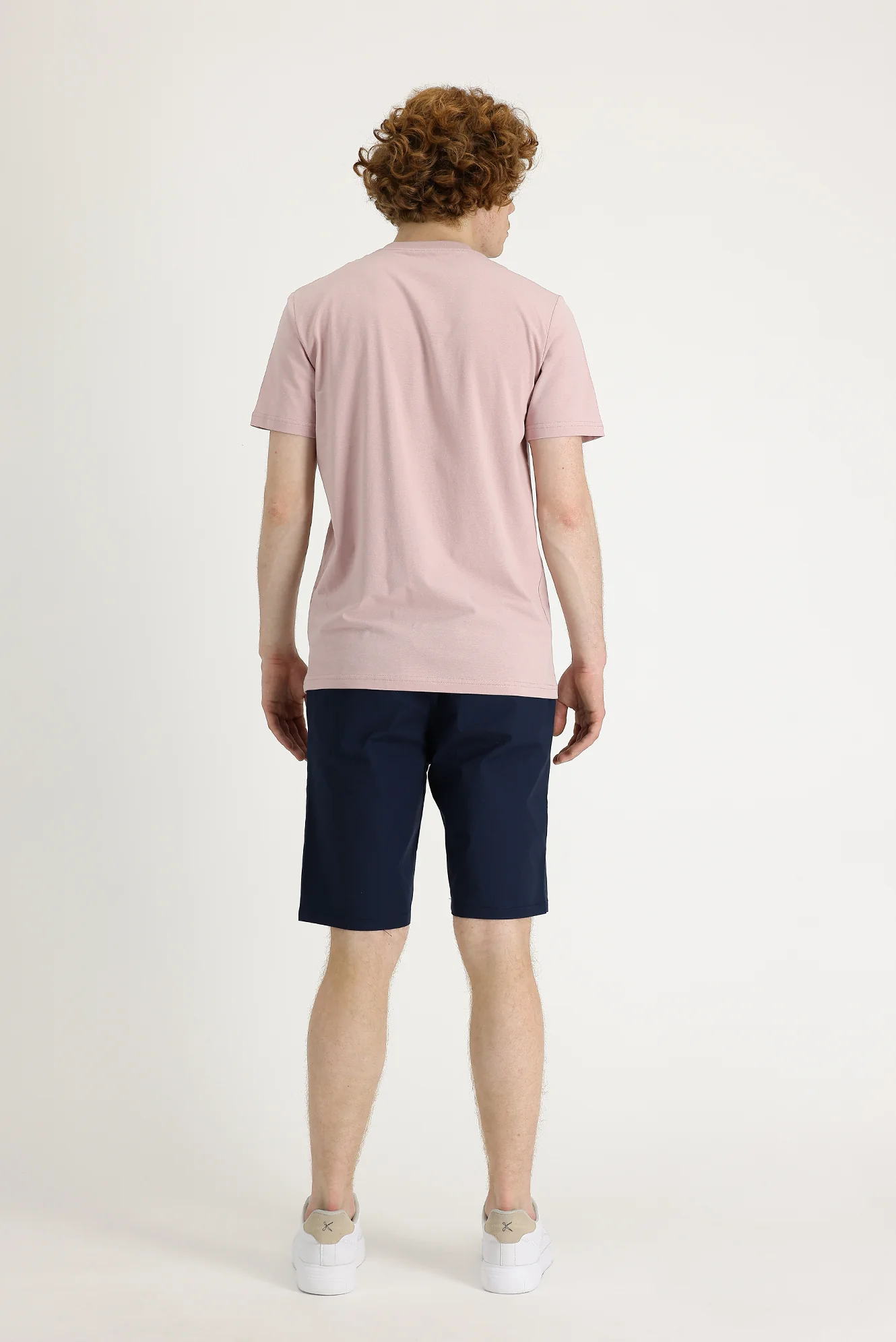 Orta Lacivert Slim Fit Dar Kesim Bermuda Şort - Image 3