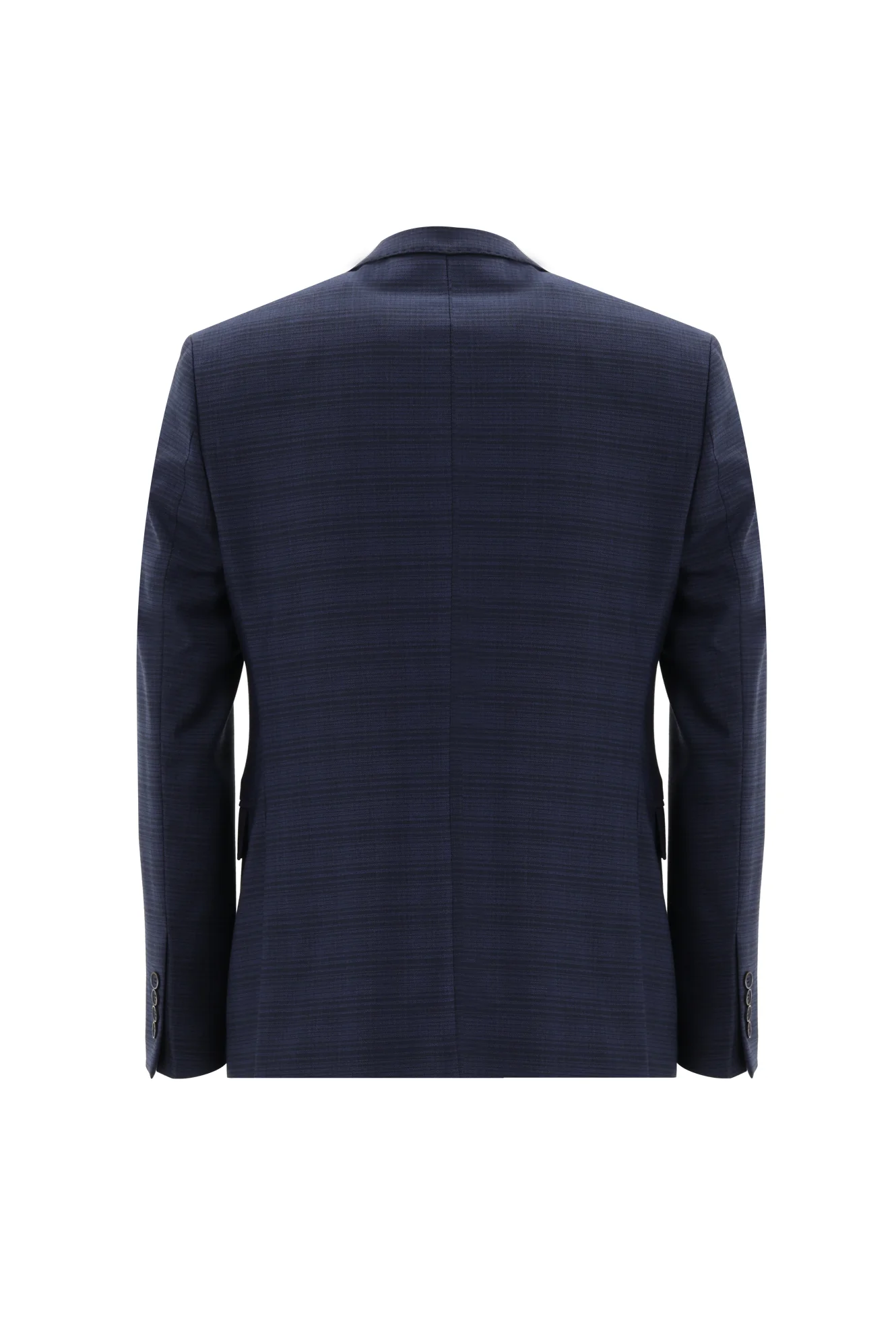 Orta Lacivert 7 Drop Slim Fit Dar Kesim Ekose Takım Elbise - Image 3