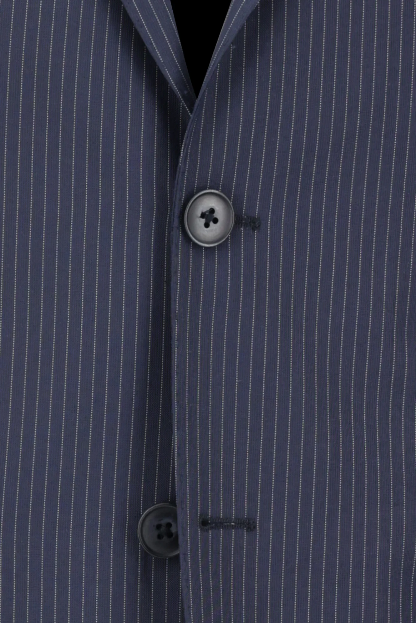 Orta Lacivert 7 Drop Slim Fit Dar Kesim Çizgili Takım Elbise - Image 4