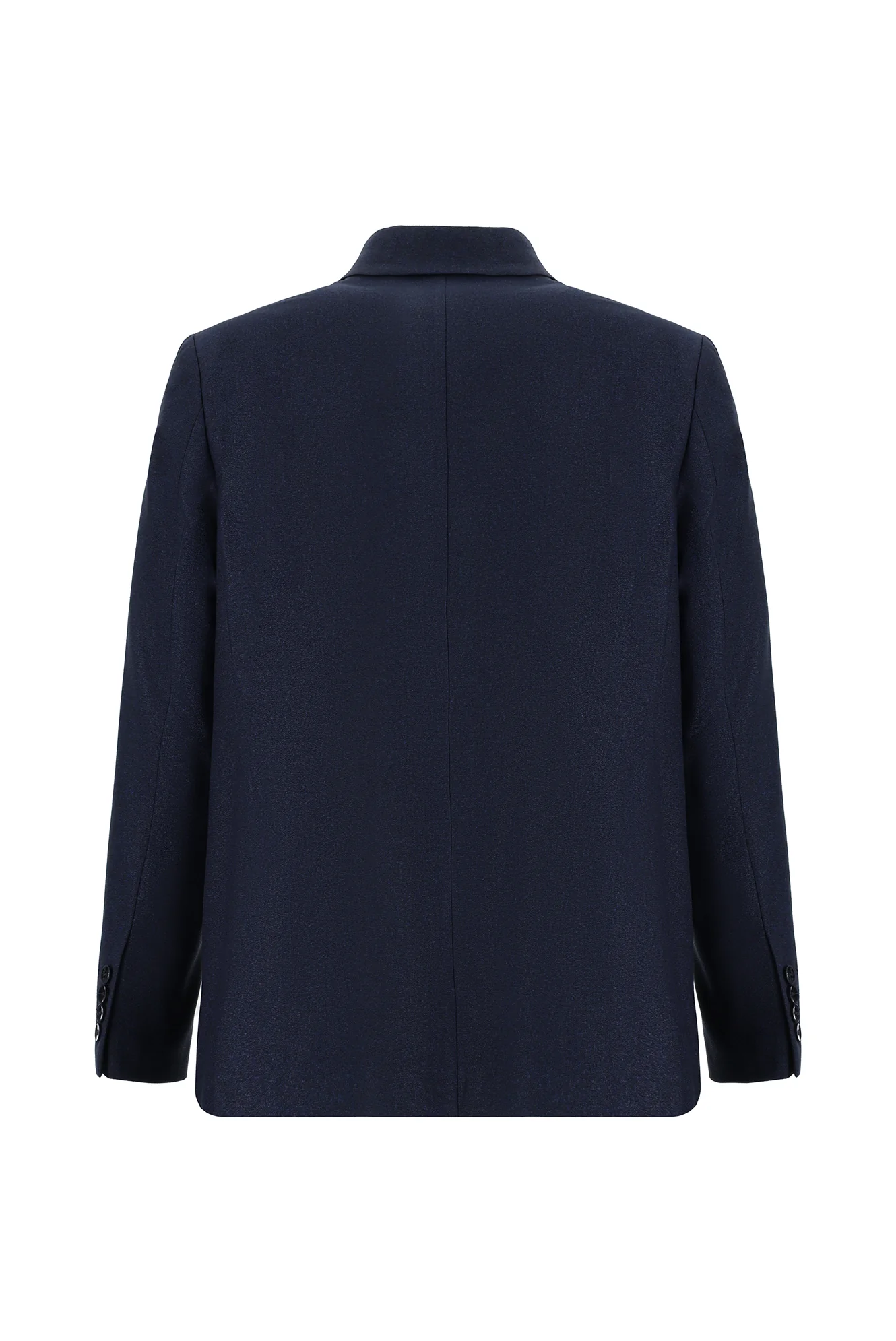 Orta Lacivert 7 Drop Slim Fit Dar Kesim Klasik Desenli Ceket - Image 2