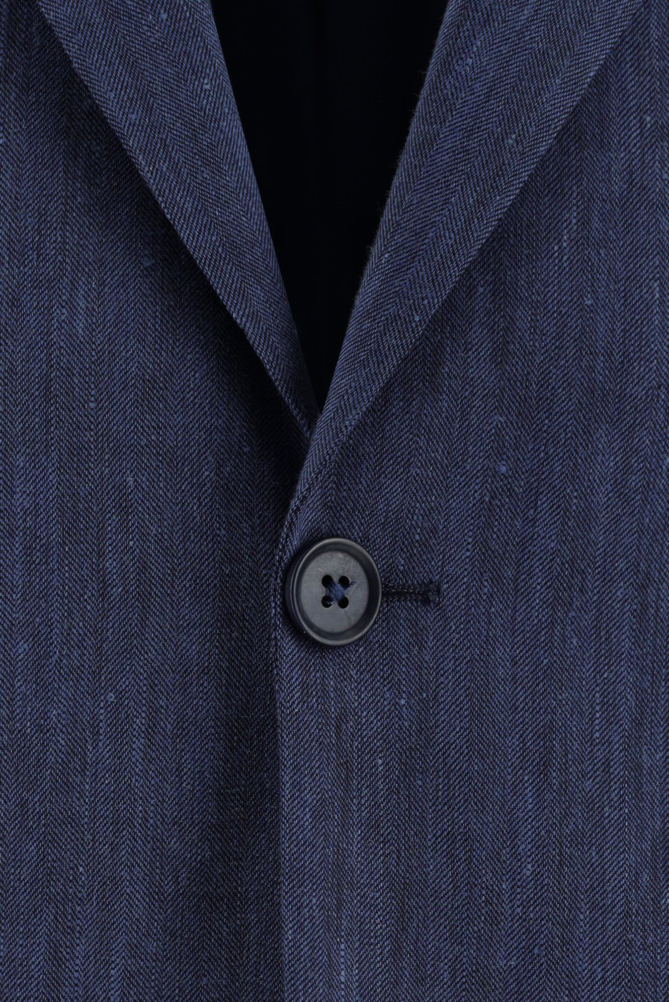Orta Lacivert 7 Drop Slim Fit Dar Kesim Desenli Keten Karışımlı Takım Elbise - Image 4