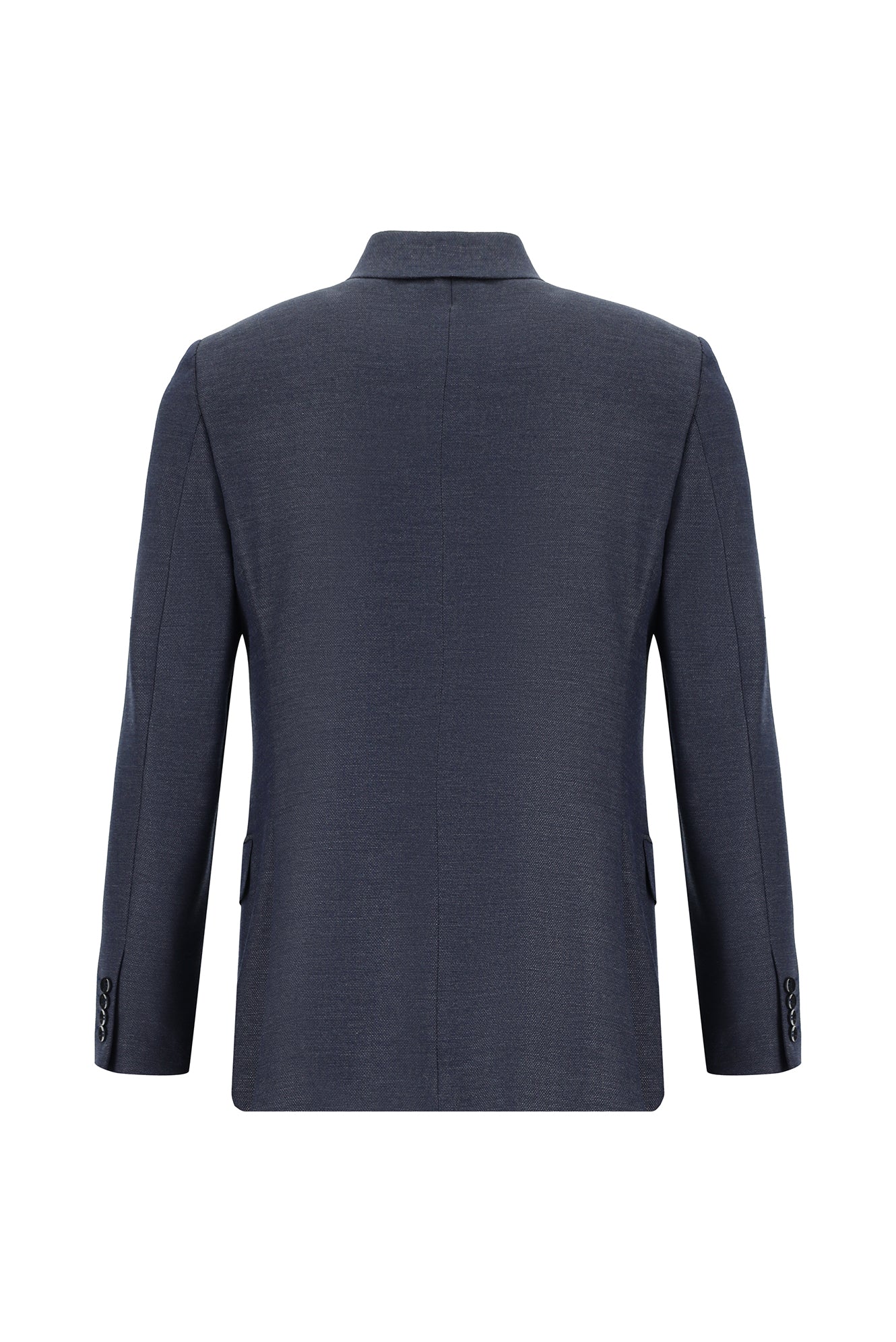 Orta Lacivert 7 Drop Slim Fit Dar Kesim Desenli Takım Elbise - Image 3