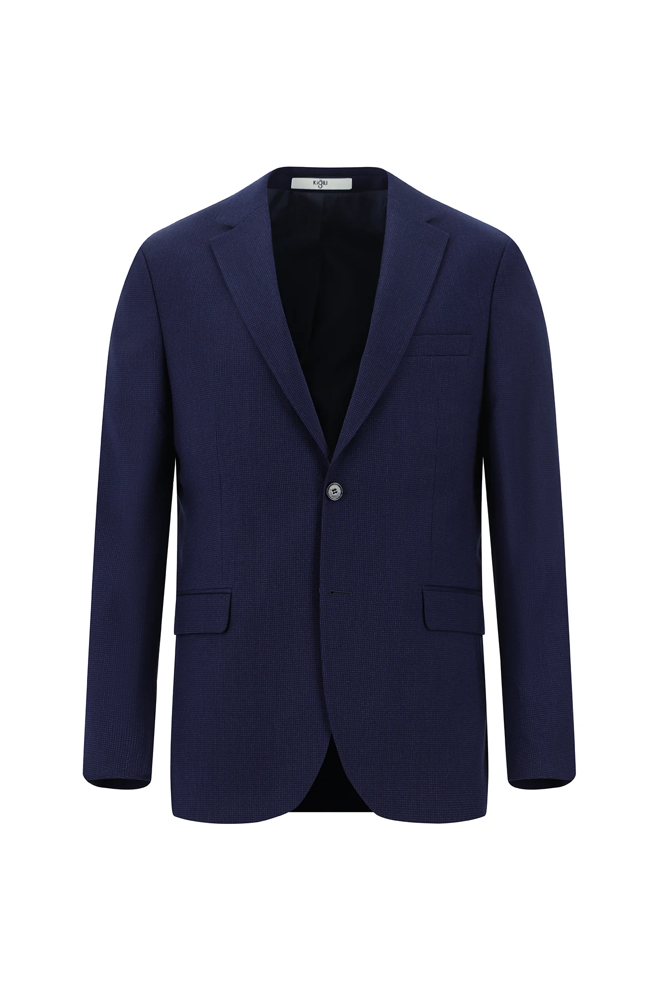 Orta Lacivert 7 Drop Slim Fit Dar Kesim Desenli Takım Elbise - Image 2