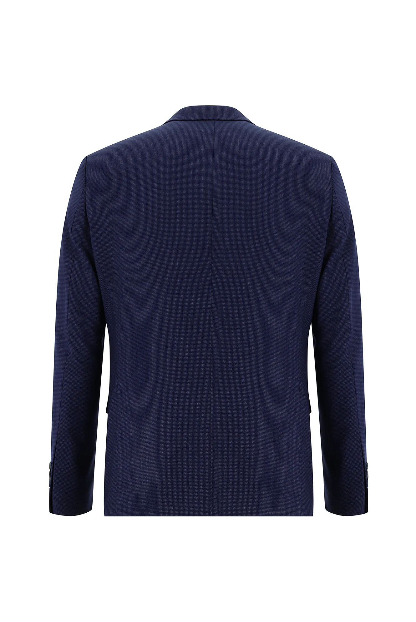 Orta Lacivert 7 Drop Slim Fit Dar Kesim Desenli Takım Elbise - Image 3