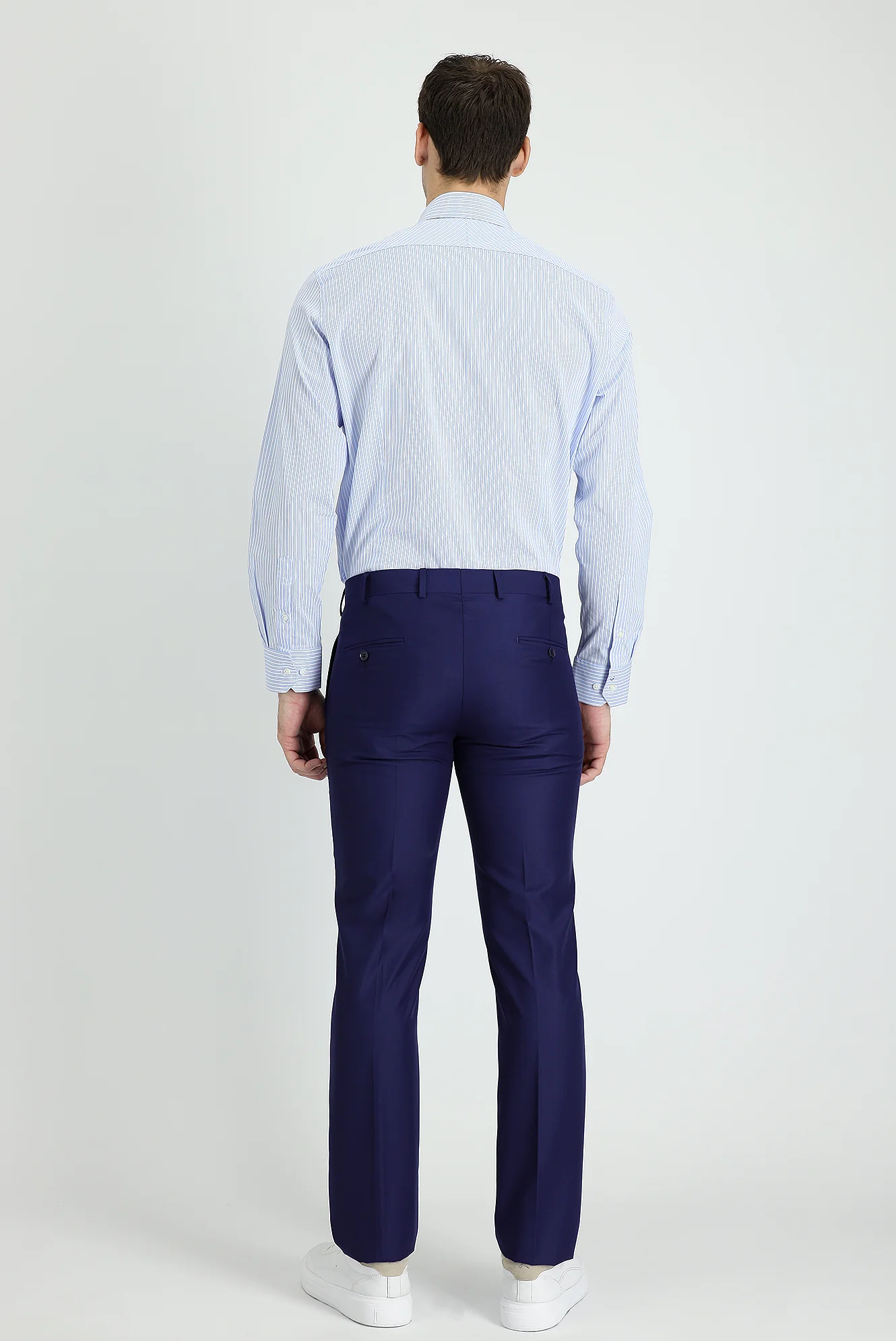 Orta Lacivert 7 Drop Slim Fit Dar Kesim Klasik Kumaş Pantolon - Image 3