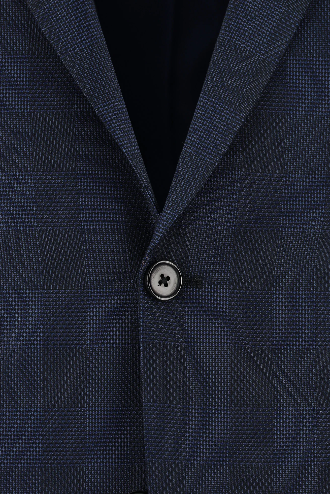 Orta Lacivert 7 Drop Slim Fit Dar Kesim Kombinli Ekose Takım Elbise - Image 4