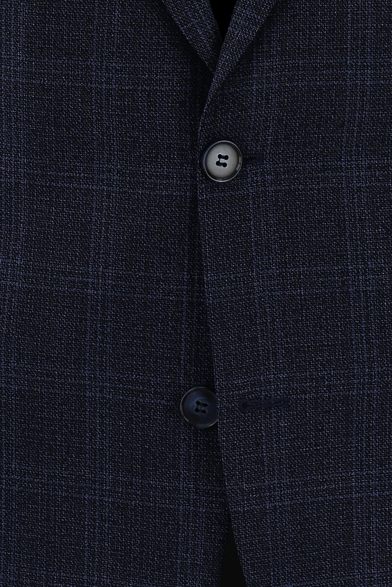 Orta Lacivert 7 Drop Slim Fit Dar Kesim Kombinli Ekose Takım Elbise - Image 4