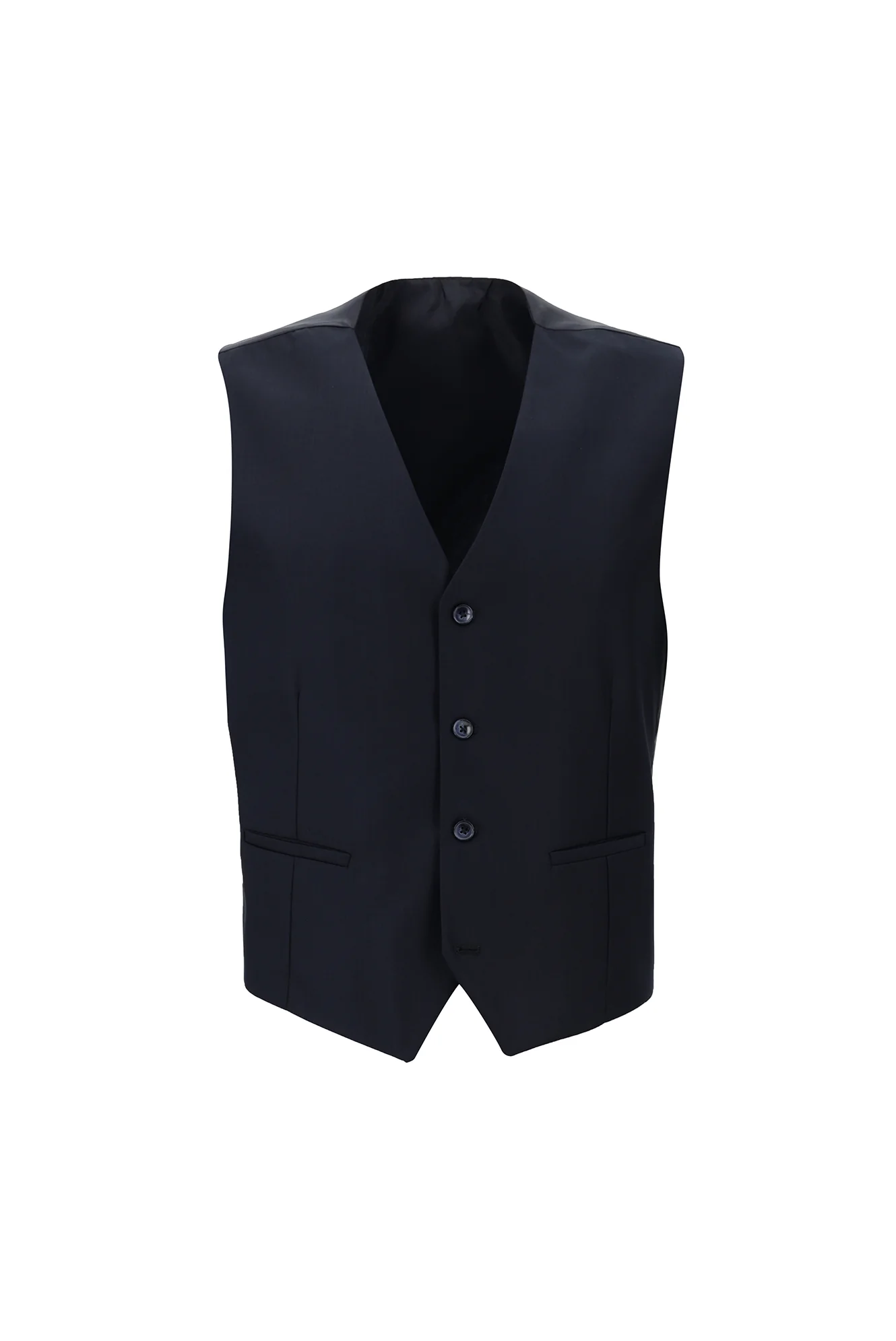 Orta Lacivert 7 Drop Slim Fit Dar Kesim Kombinli Yelekli Takım Elbise - Image 4