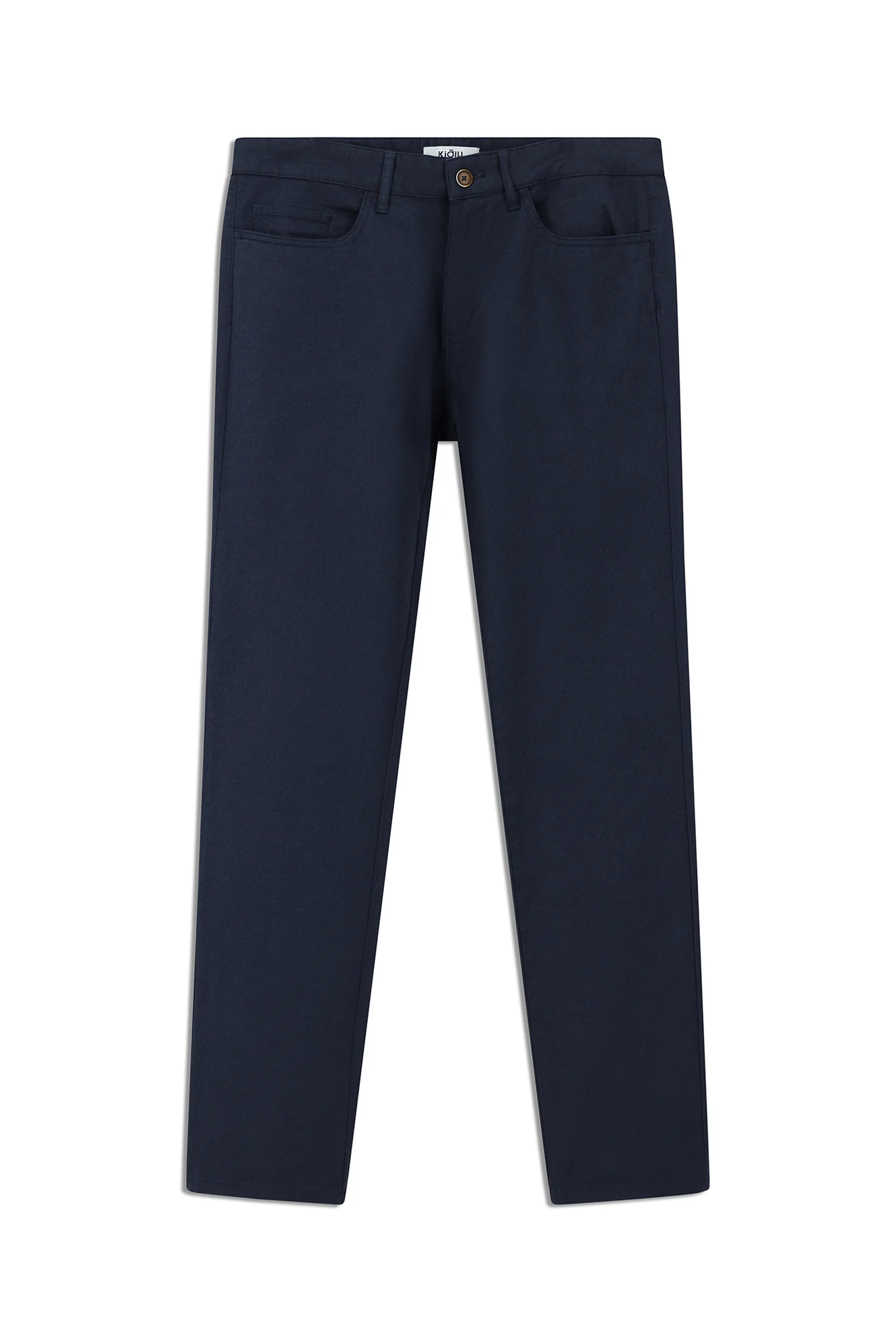 Orta Lacivert Slim Fit Dar Kesim Likralı Desenli Kanvas / Chino Pantolon - Image 5