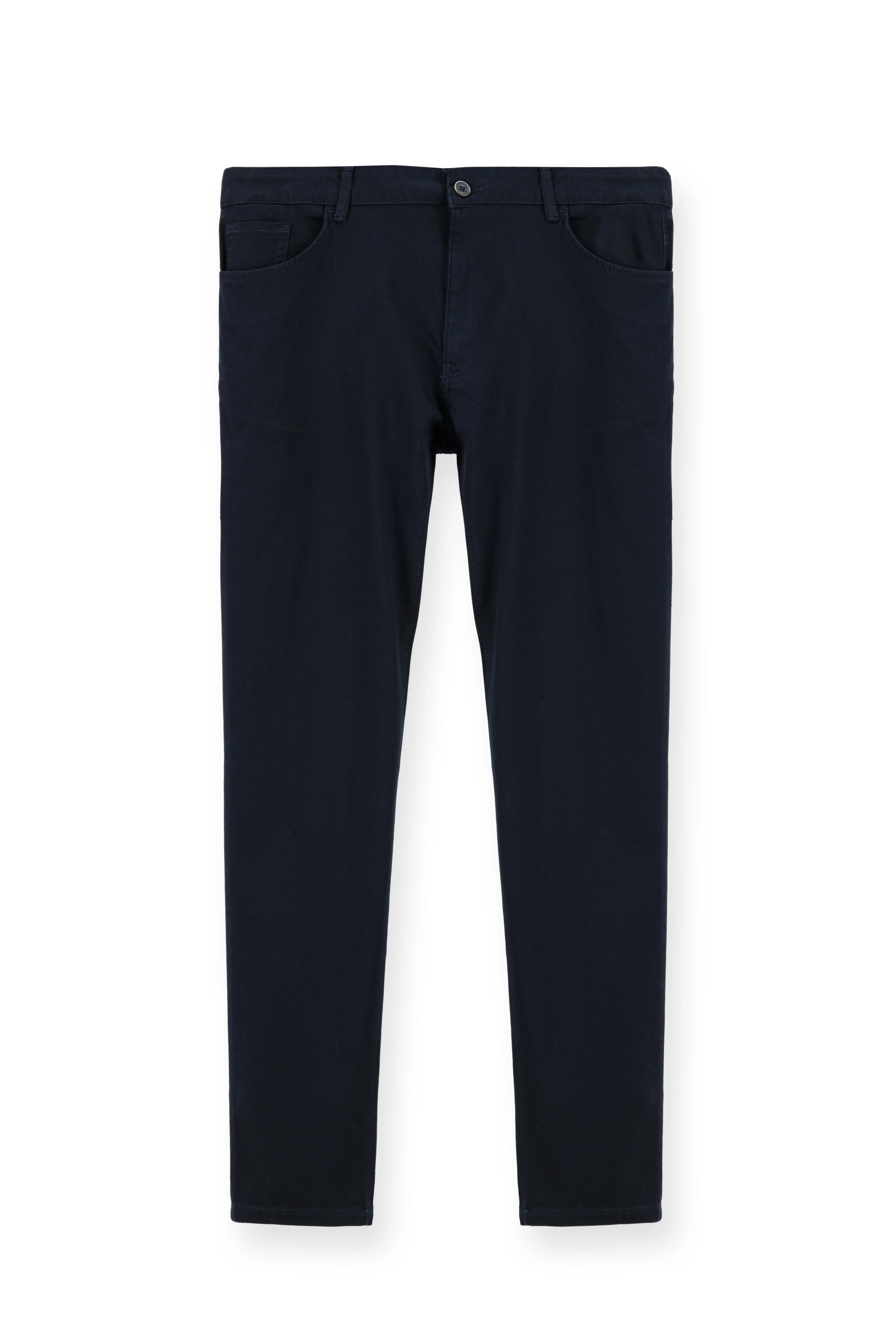 Orta Lacivert Slim Fit Dar Kesim Likralı Kanvas / Chino Pantolon