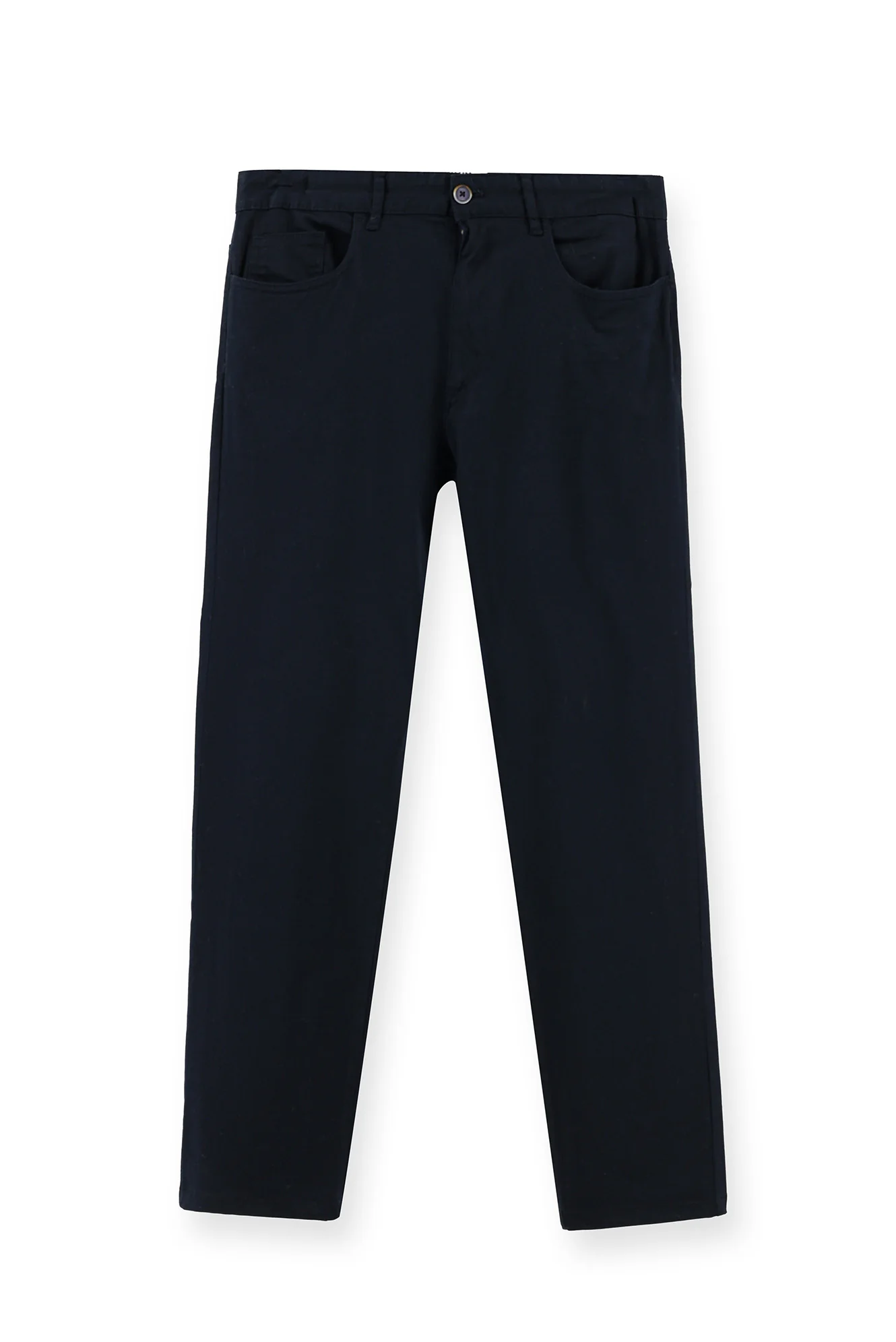 Orta Lacivert Slim Fit Dar Kesim Likralı Kanvas / Chino Pantolon - Image 2