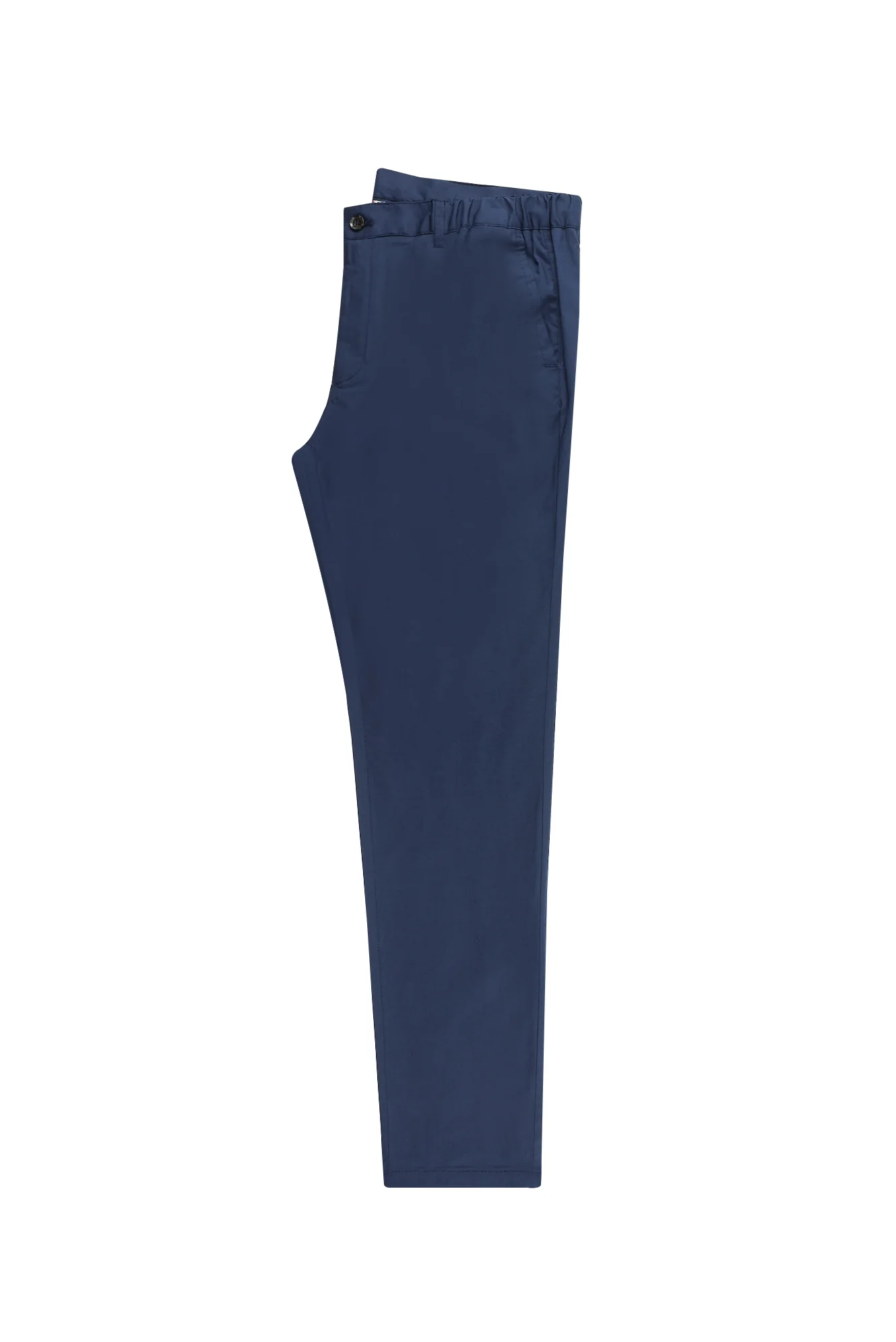 Orta Lacivert Slim Fit Dar Kesim Likralı Kanvas / Chino Pantolon