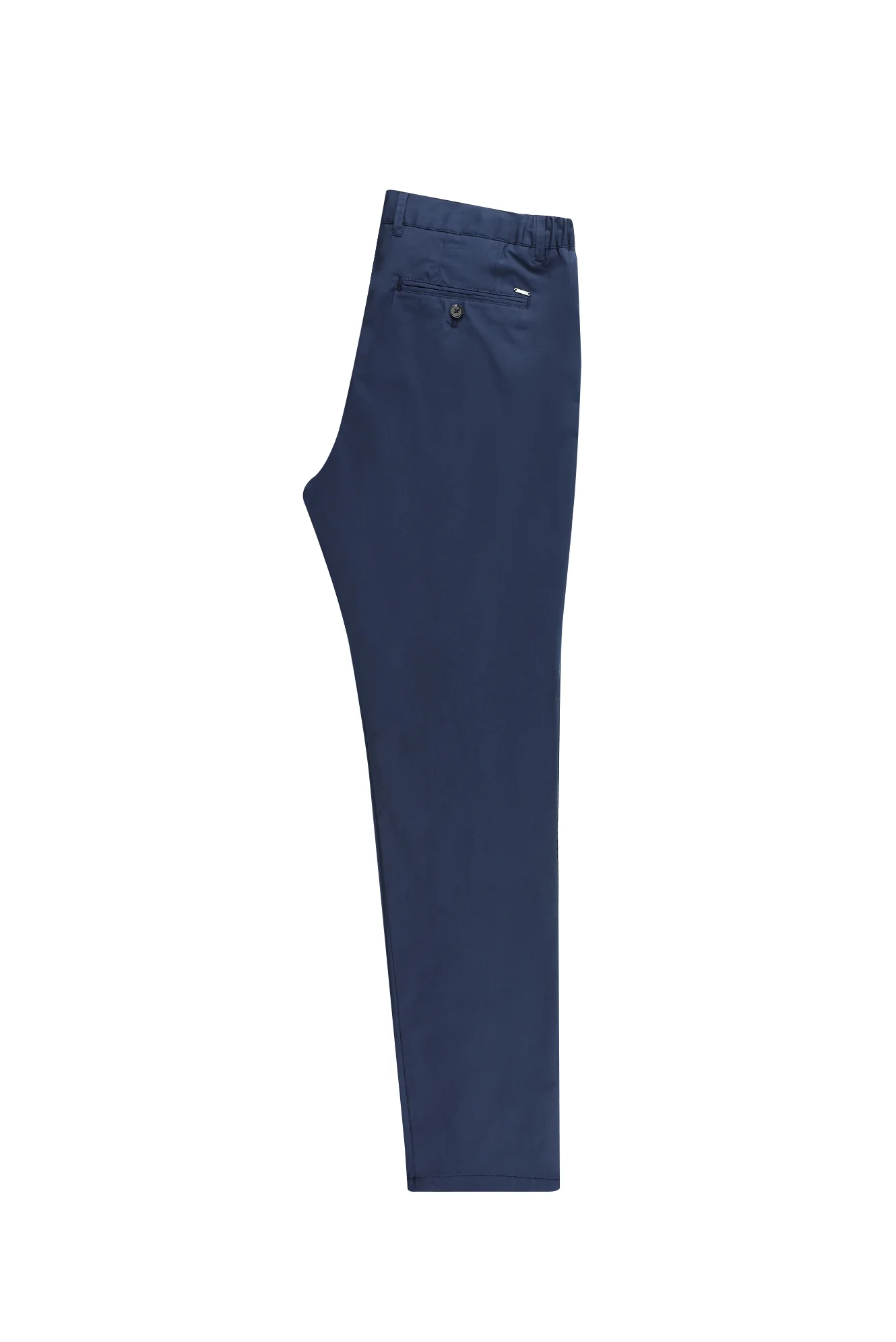 Orta Lacivert Slim Fit Dar Kesim Likralı Kanvas / Chino Pantolon - Image 3