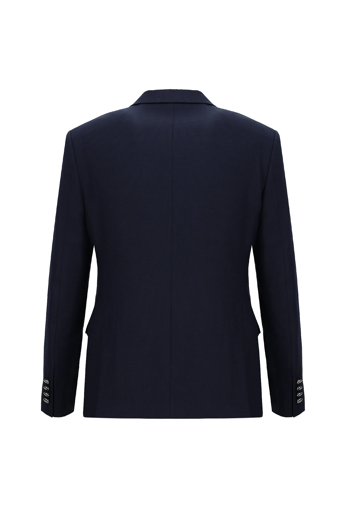 Orta Lacivert 7 Drop Slim Fit Dar Kesim Mono Yaka Yelekli Smokin & Damatlık - Image 3