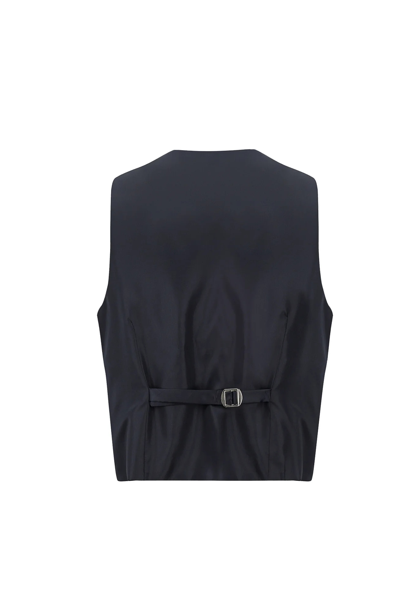 Orta Lacivert 7 Drop Slim Fit Dar Kesim Mono Yaka Yelekli Smokin & Damatlık - Image 5