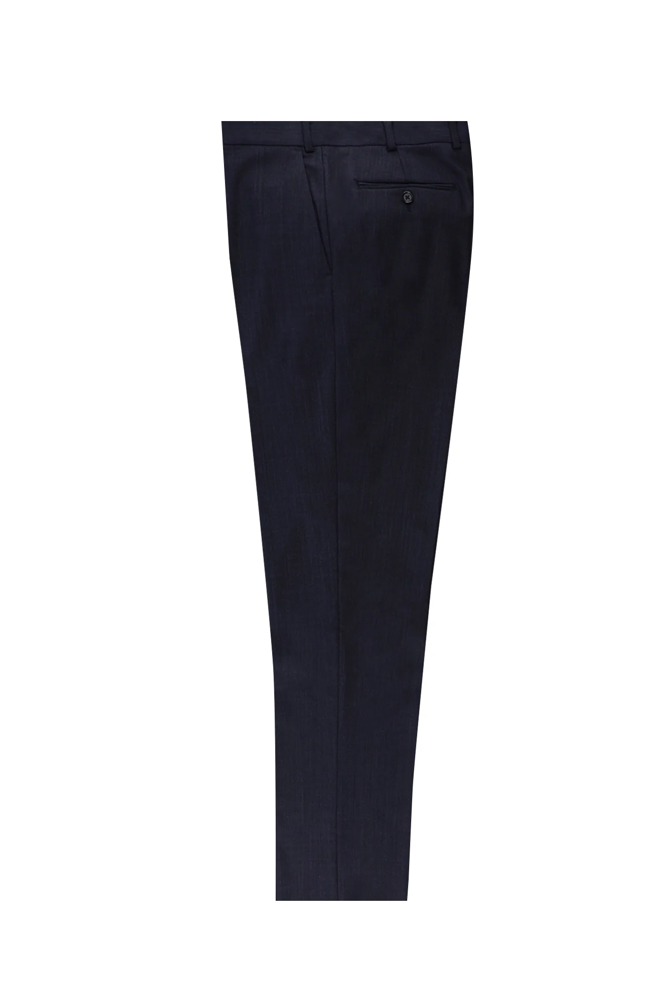 Orta Lacivert 7 Drop Slim Fit Dar Kesim Yünlü Klasik Kumaş Pantolon
