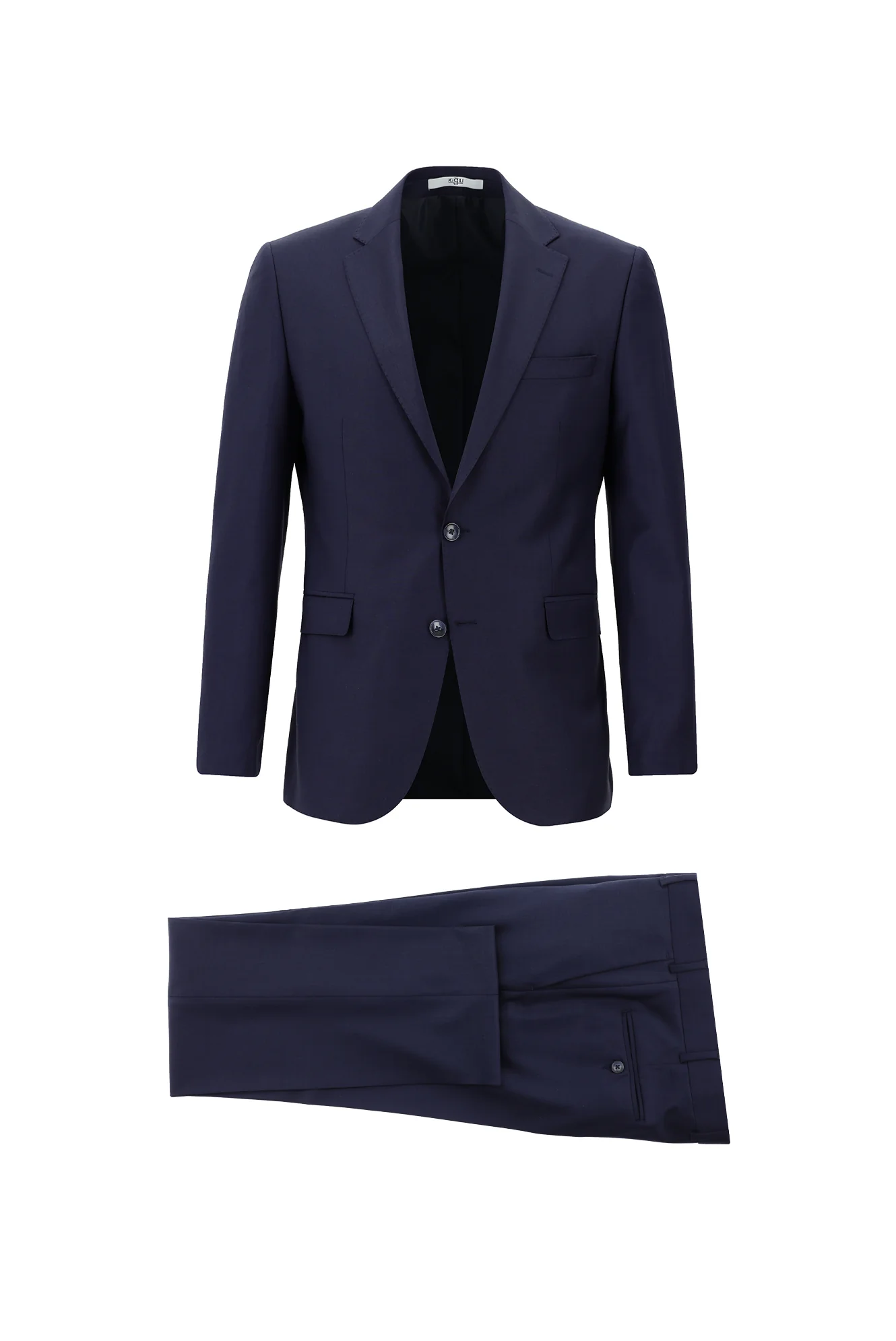 Orta Lacivert 7 Drop Slim Fit Dar Kesim Yünlü Takım Elbise - Image 2