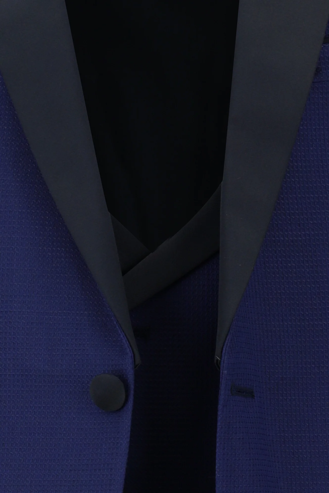 Orta Lacivert 7 Drop Slim Fit Dar Kesim Yünlü Mono Yaka Yelekli Smokin & Damatlık - Image 6