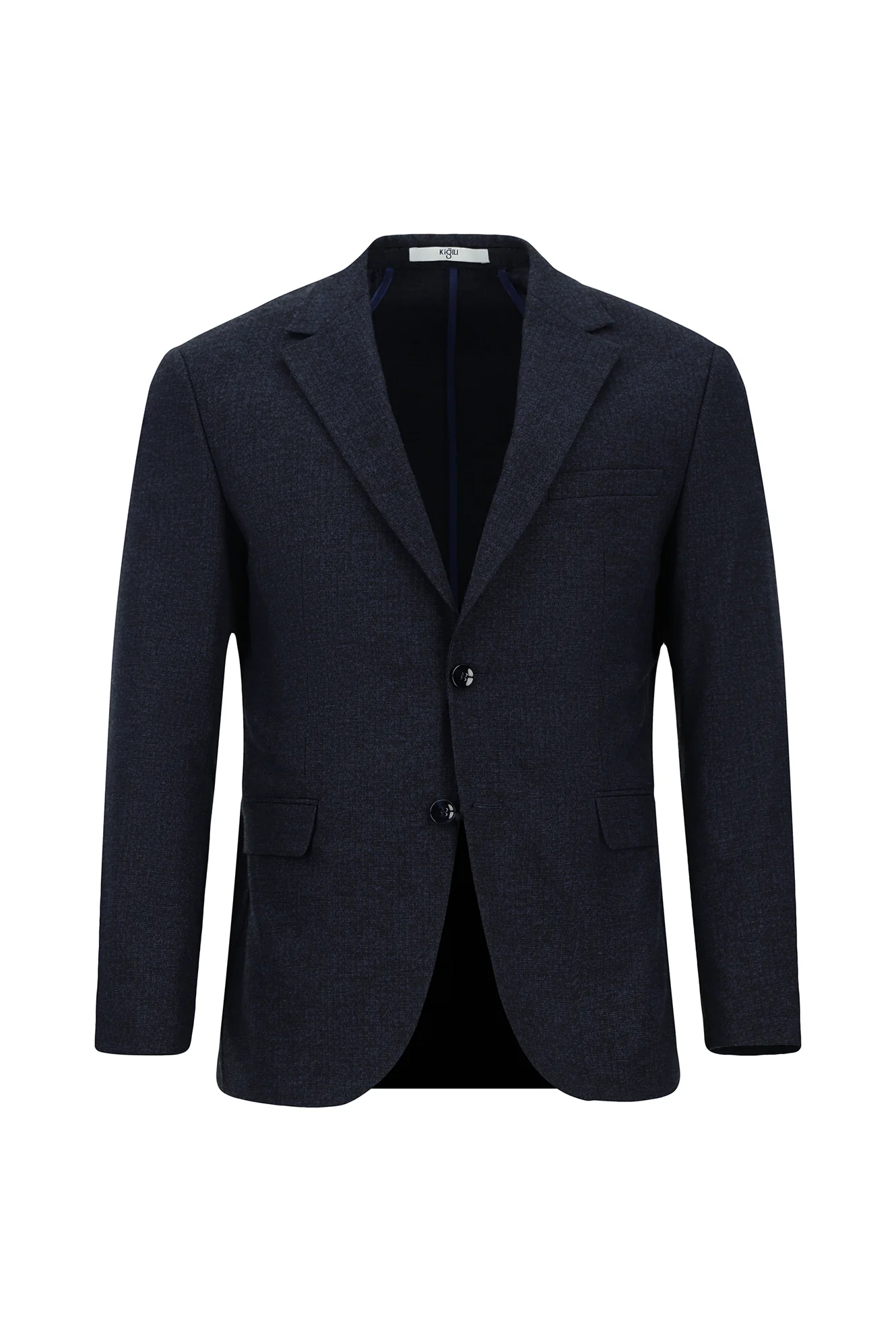 Orta Lacivert 7 Drop Slim Fit Dar Kesim Desenli Takım Elbise - Image 2