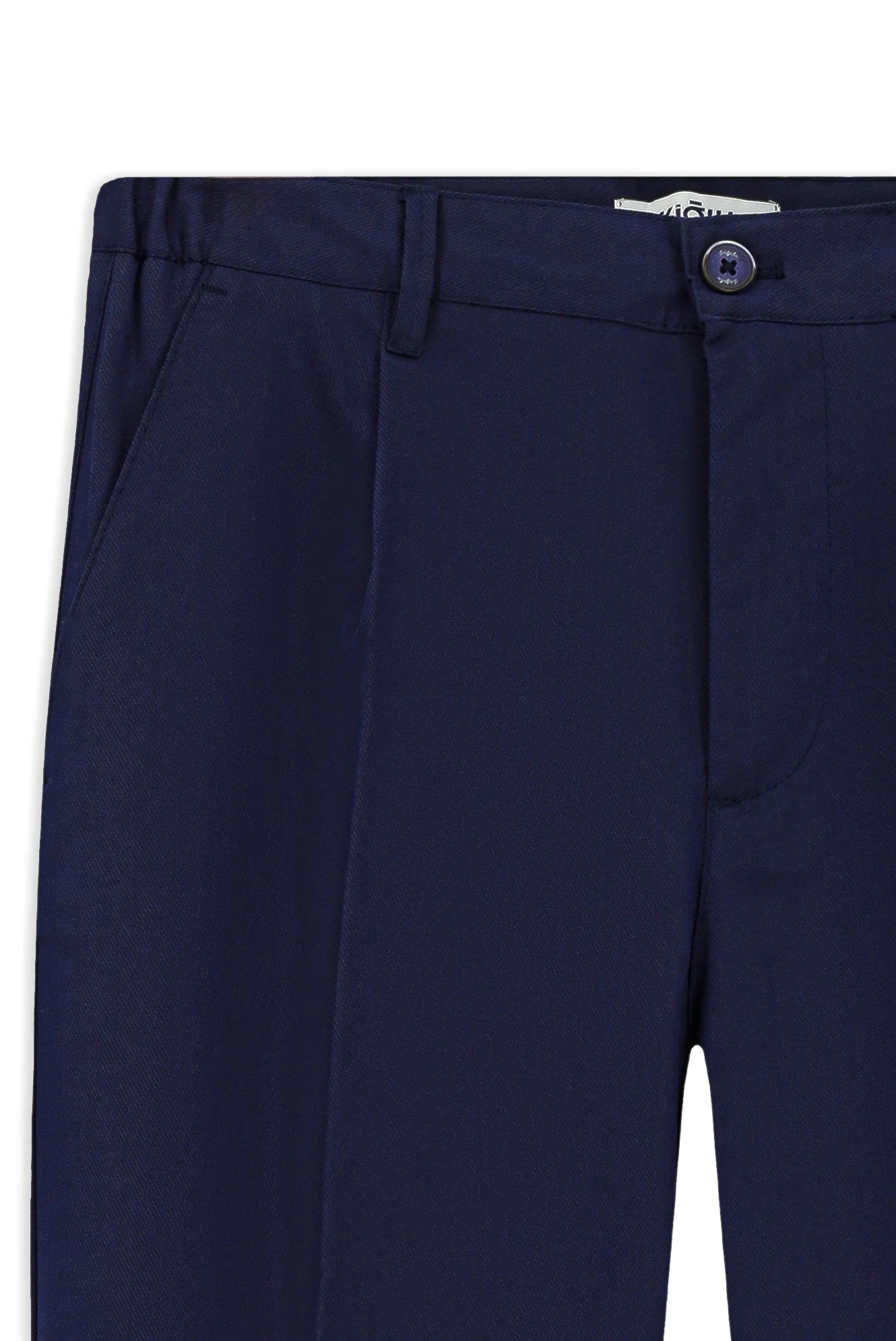 Orta Lacivert Straight Relaxed Fit Likralı Esnek Beli Lastikli Pileli Kanvas / Chino Pantolon - Image 5