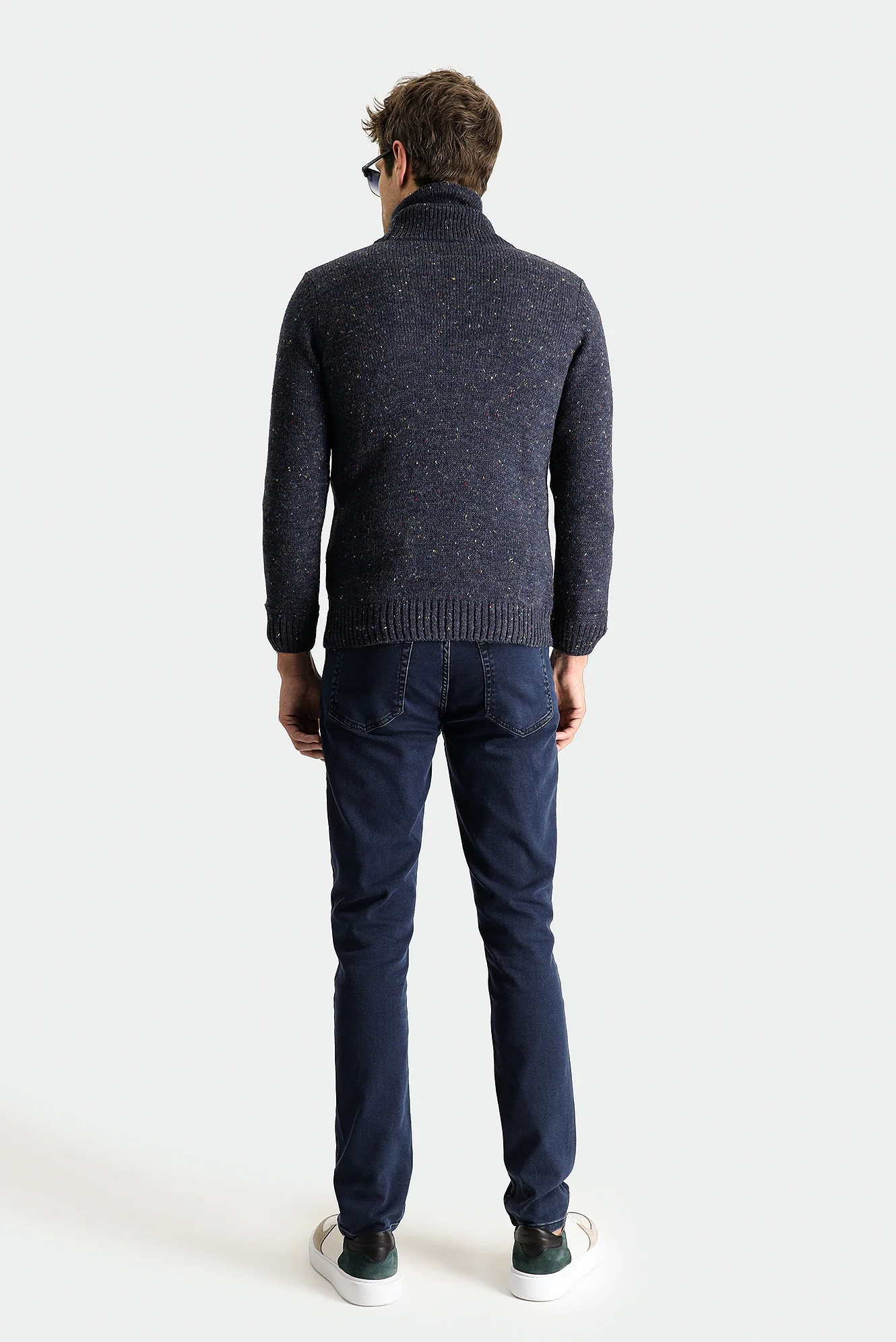 Orta Lacivert Super Slim Fit Eksra Dar Kesim Likralı Denim Pantolon - Image 4
