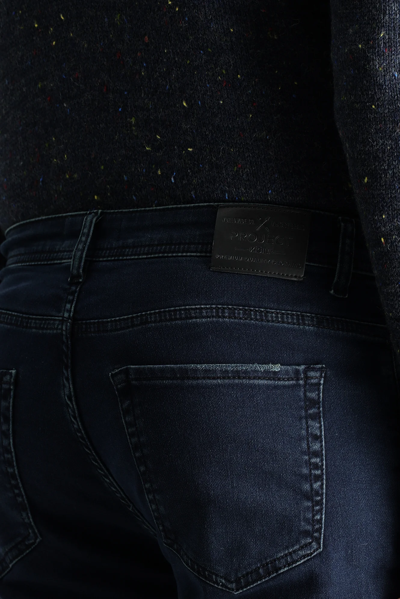 Orta Lacivert Super Slim Fit Eksra Dar Kesim Likralı Denim Pantolon - Image 5