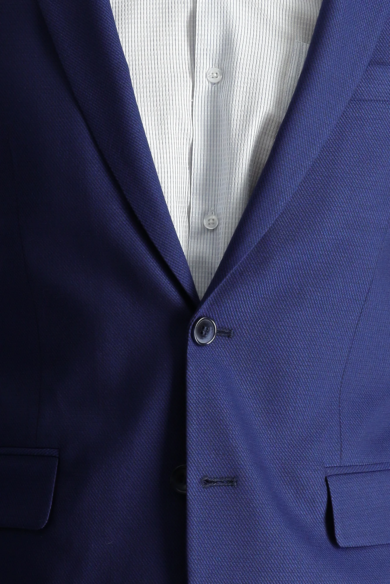 Orta Lacivert 7 Drop Super Slim Fit Eksra Dar Kesim Klasik Desenli Ceket - Image 5