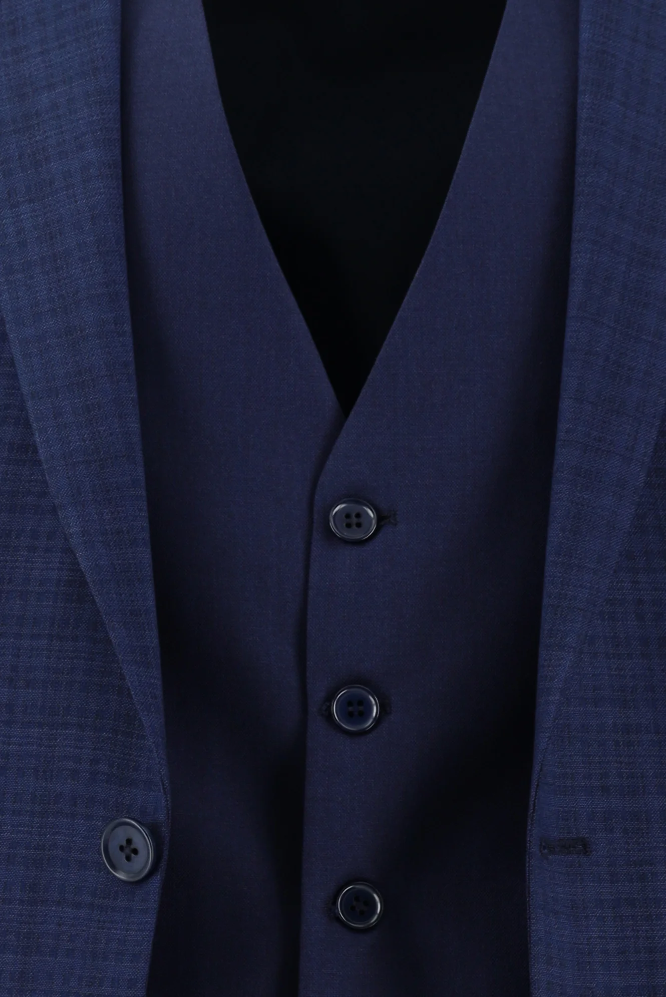 Orta Lacivert 7 Drop Super Slim Fit Eksra Dar Kesim Kombinli Yelekli Takım Elbise - Image 6