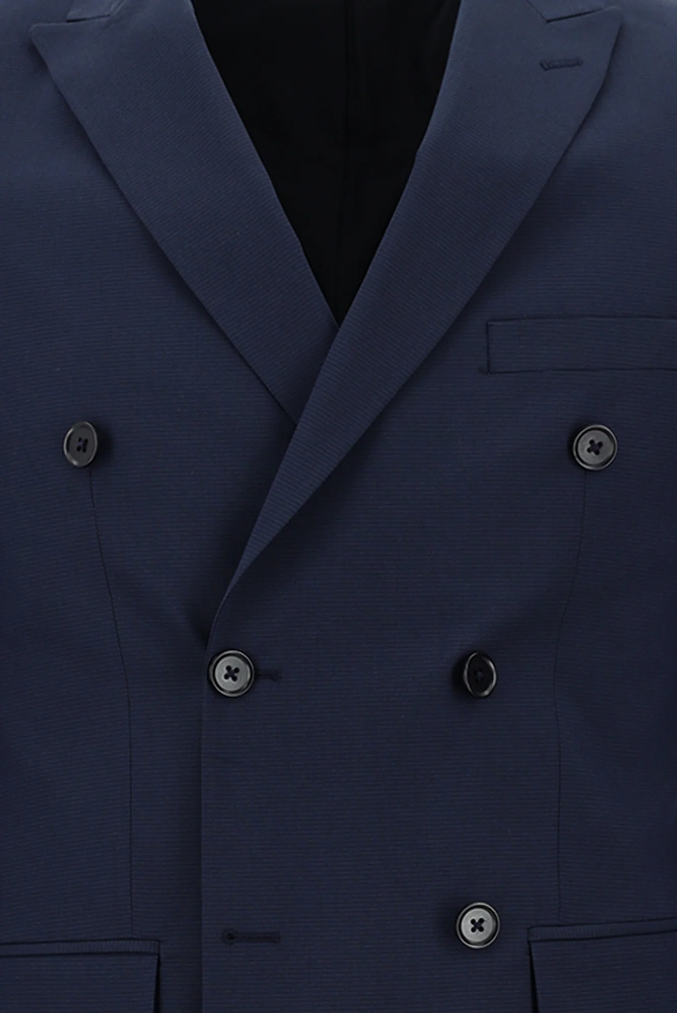 Orta Lacivert 7 Drop Super Slim Fit Eksra Dar Kesim Kruvaze Çizgili Takım Elbise - Image 4