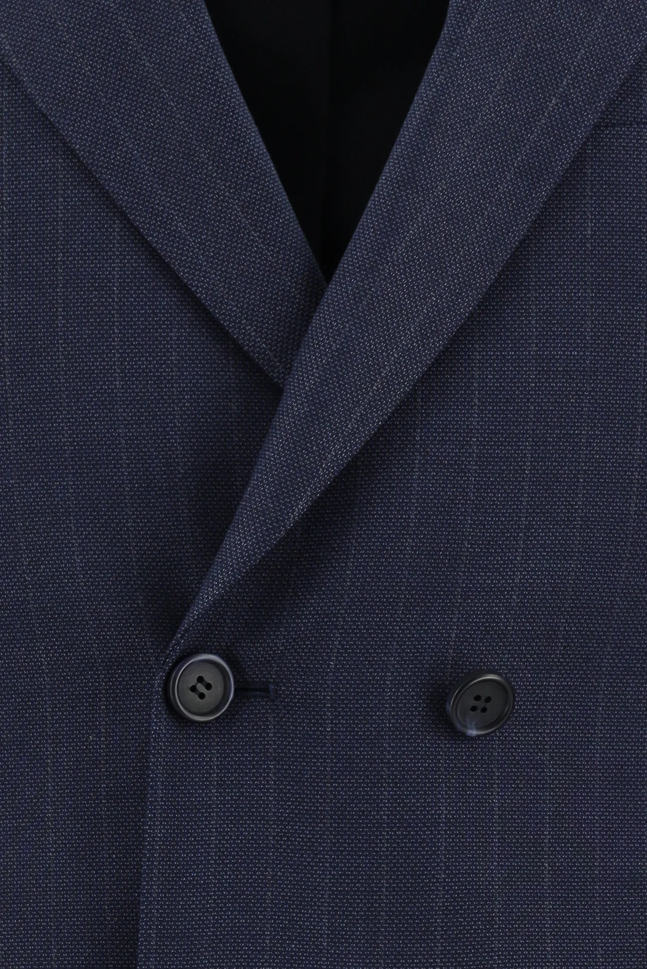 Orta Lacivert 7 Drop Super Slim Fit Eksra Dar Kesim Fit Kruvaze Çizgili Takım Elbise - Image 4