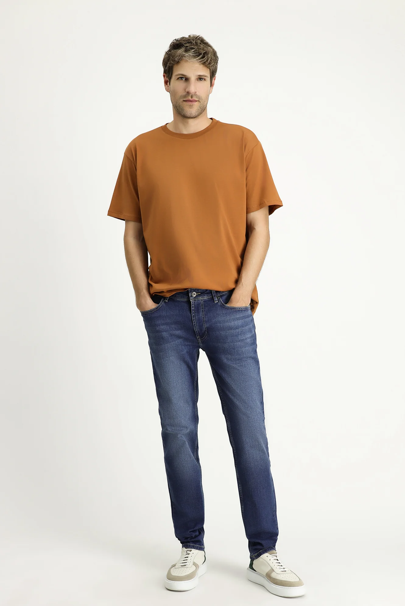 Orta Lacivert Super Slim Fit Eksra Dar Kesim Likralı Denim Pantolon - Image 2