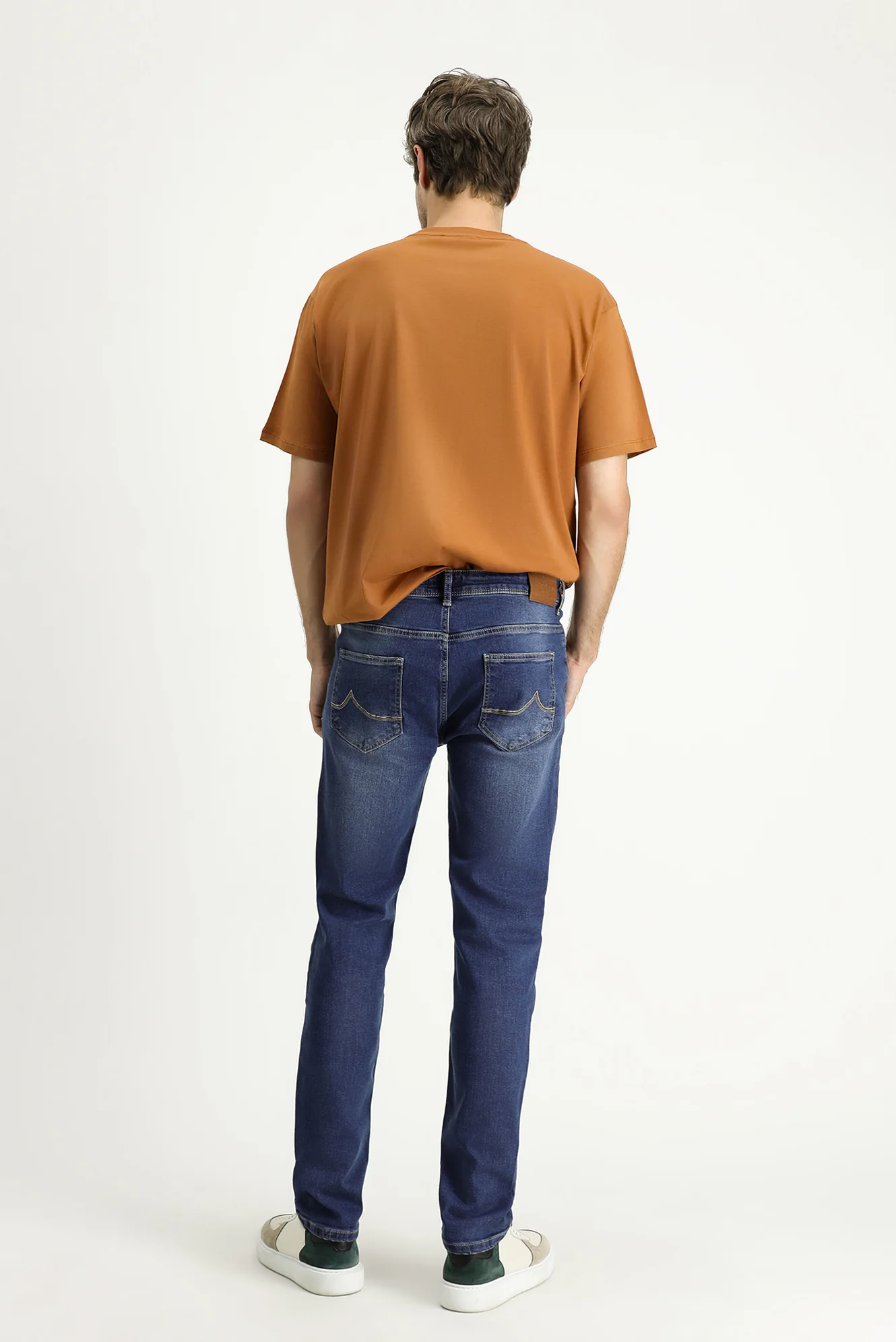 Orta Lacivert Super Slim Fit Eksra Dar Kesim Likralı Denim Pantolon - Image 4