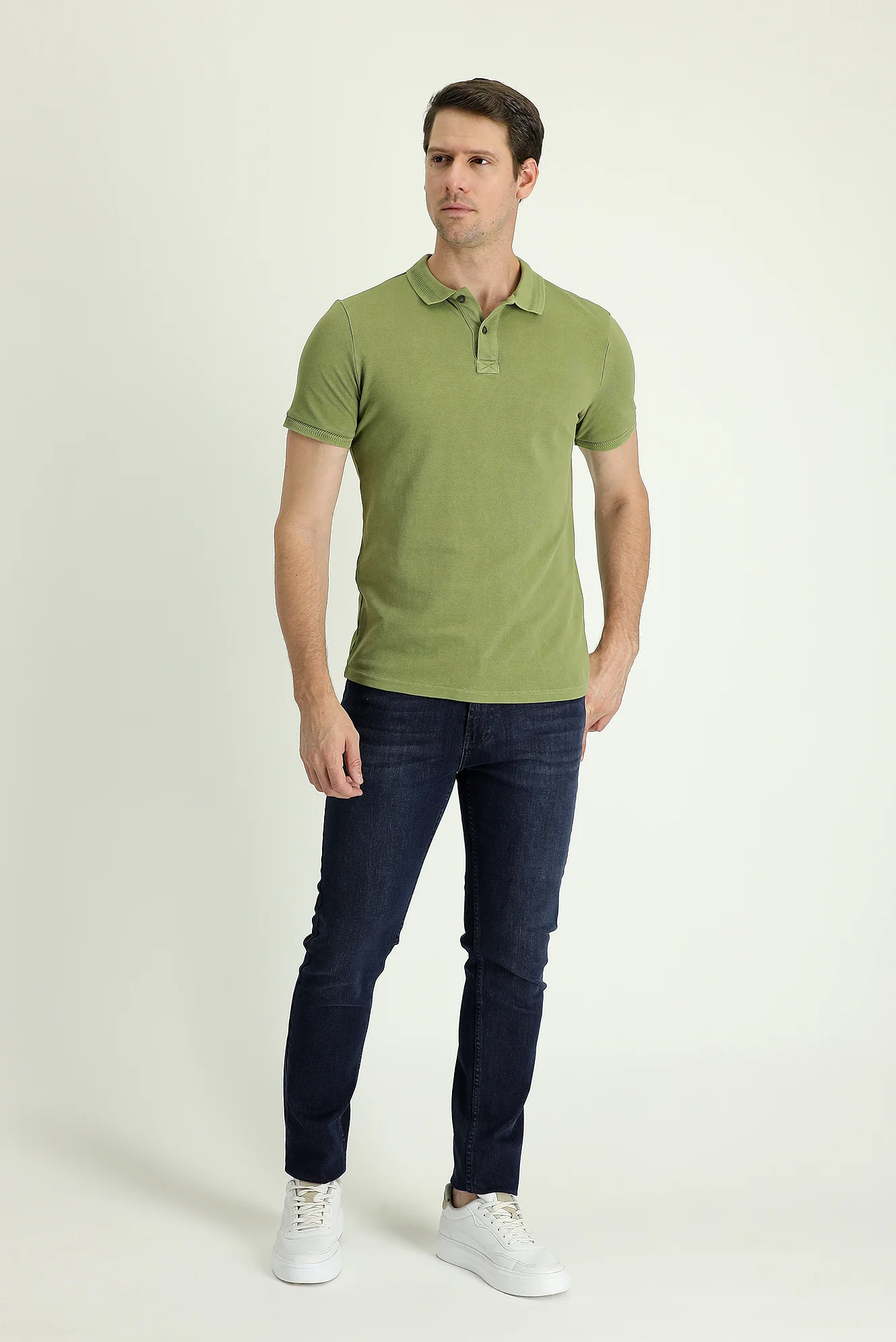 Orta Lacivert Super Slim Fit Eksra Dar Kesim Likralı Denim Pantolon