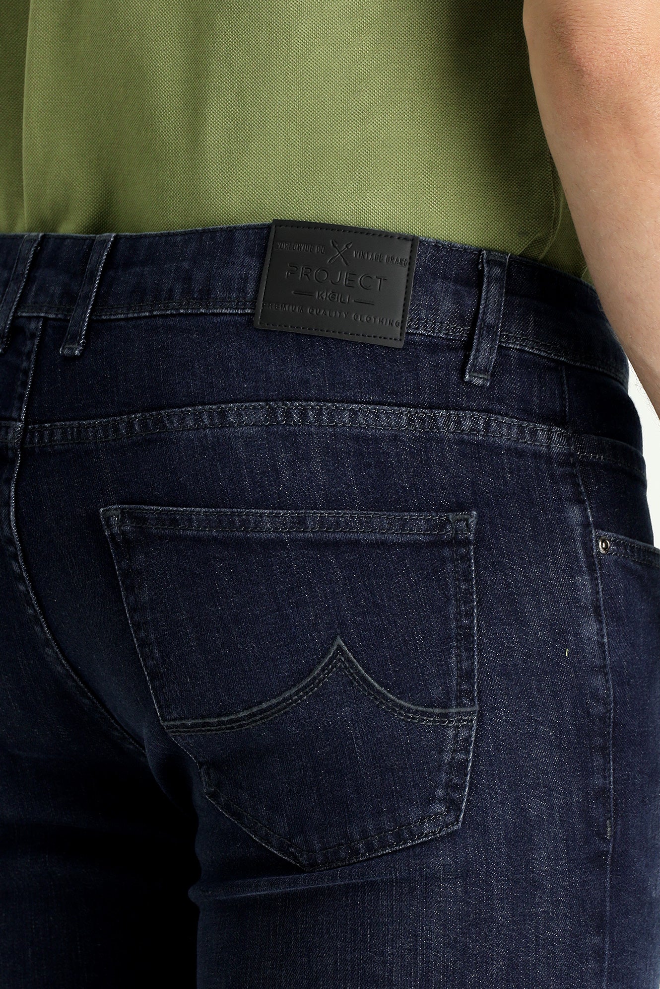 Orta Lacivert Super Slim Fit Eksra Dar Kesim Likralı Denim Pantolon - Image 4