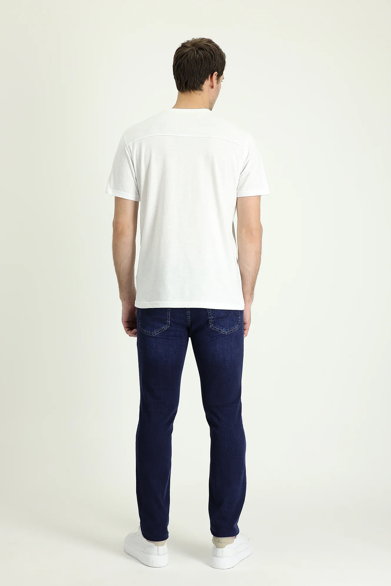 Orta Lacivert Super Slim Fit Eksra Dar Kesim Likralı Denim Pantolon - Image 5