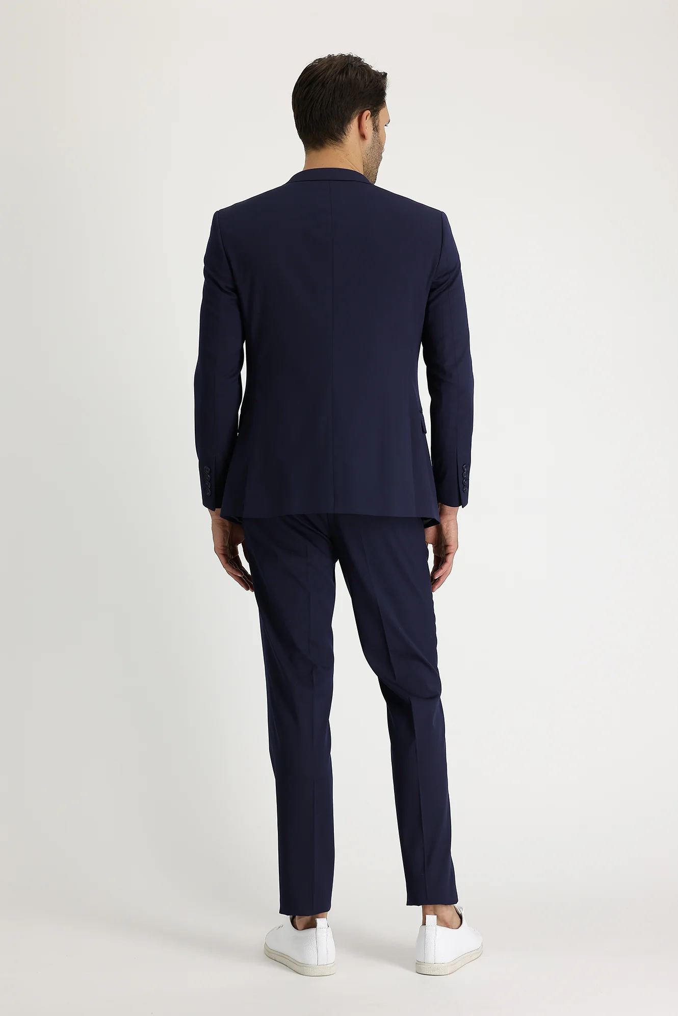 Orta Lacivert 7 Drop Super Slim Fit Eksra Dar Kesim Yelekli Takım Elbise - Image 2