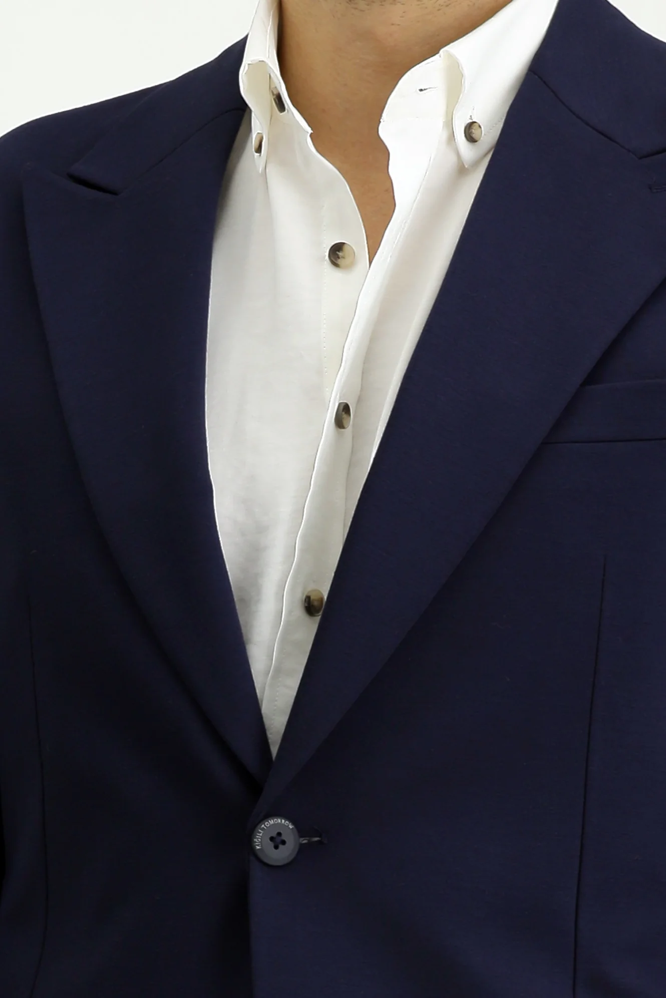 Orta Lacivert Techno-Line 7 Drop Slim Fit Dar Kesim Likralı Örme Klasik Kumaş Pantolon - Image 8