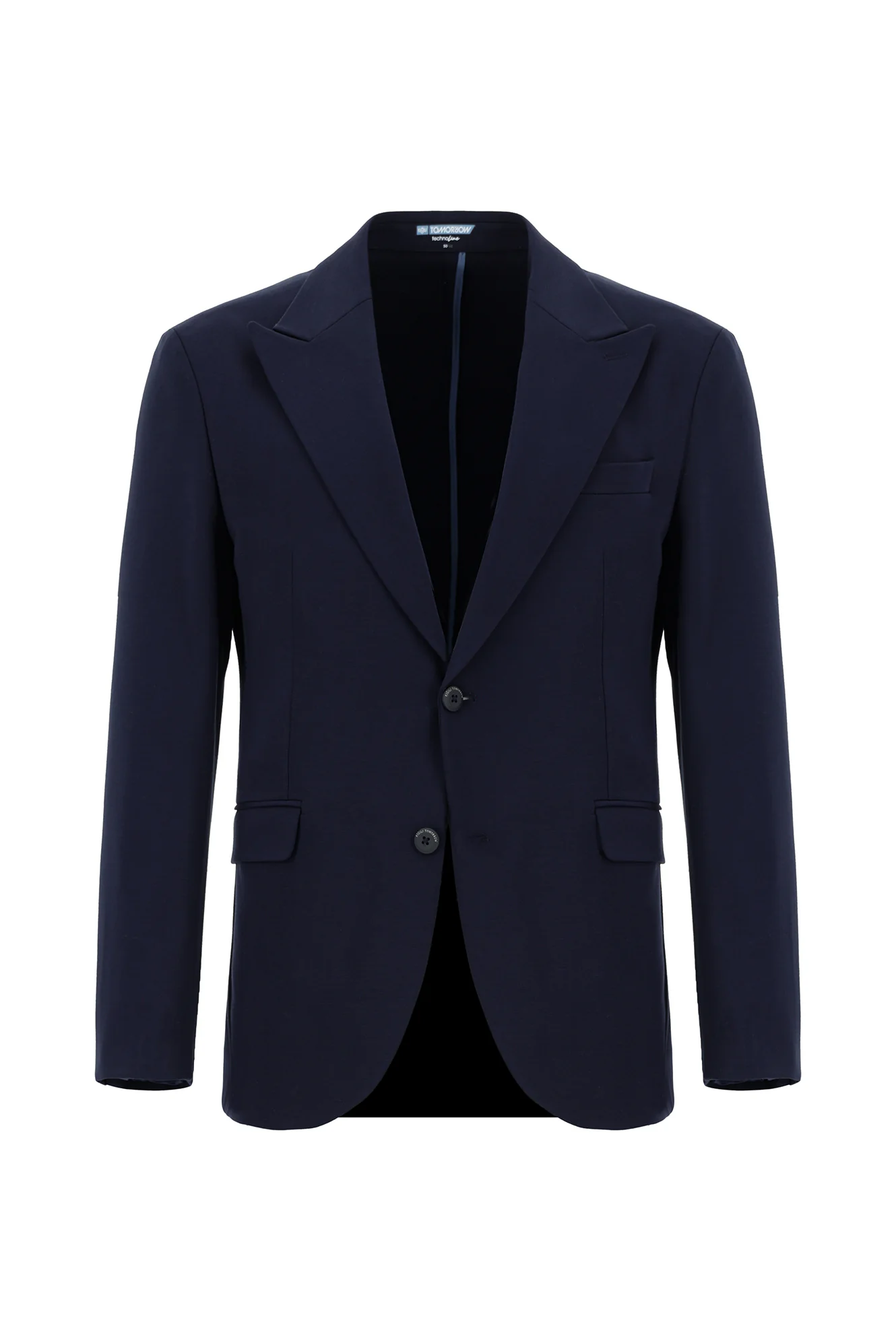 Orta Lacivert Techno-Line 7 Drop Slim Fit Dar Kesim Likralı Spor Örme Ceket - Image 8