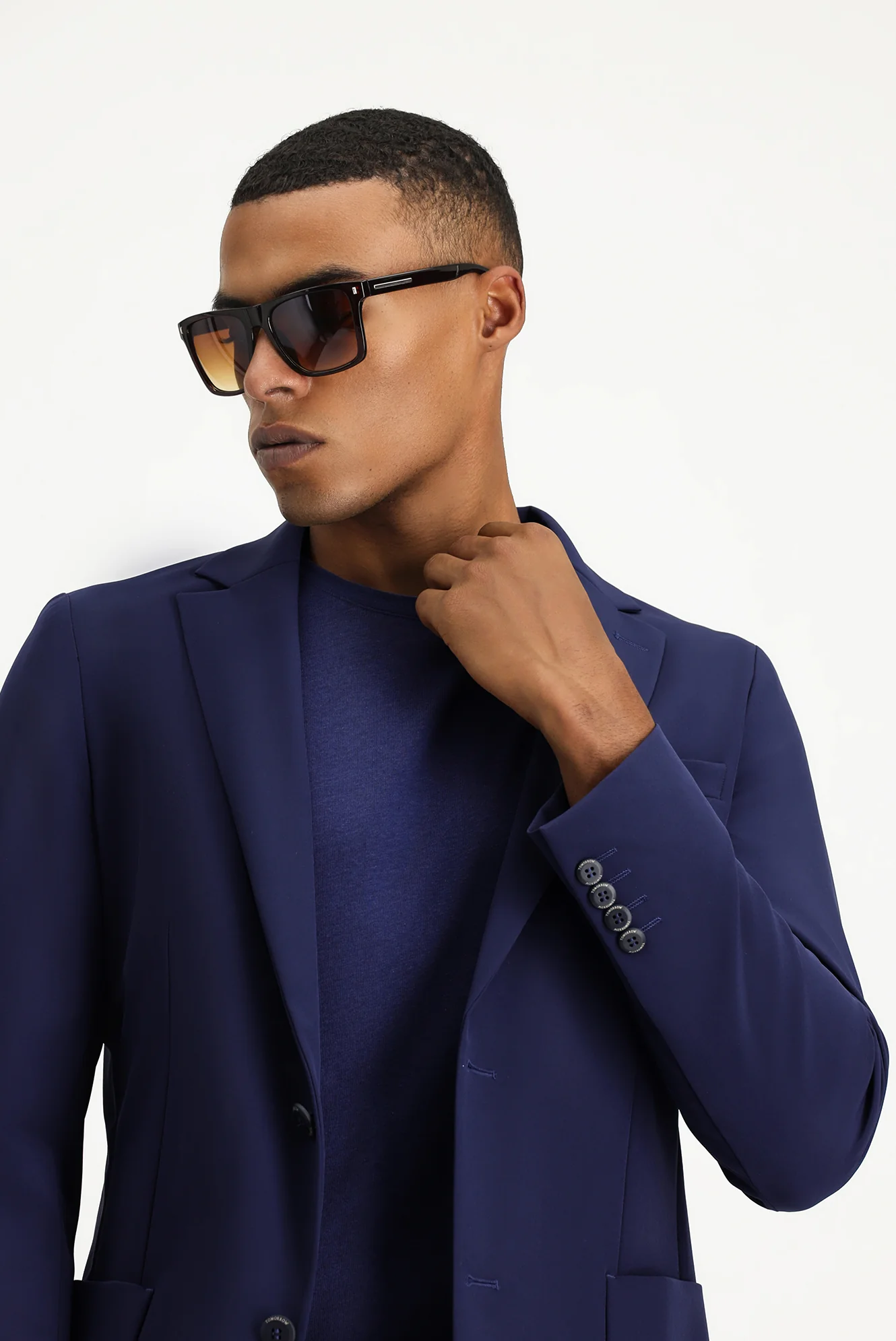 Orta Lacivert Techno-Line 7 Drop Super Slim Fit Eksra Dar Kesim Takım Elbise - Image 2