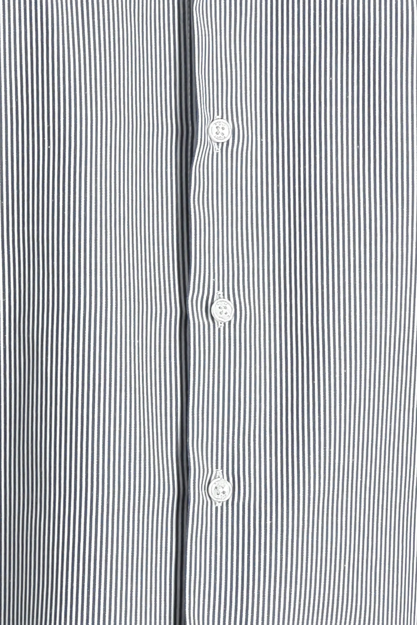 Orta Lacivert Uzun Kol Slim Fit Dar Kesim Çizgili Pamuklu Kolay Ütülenebilir Gömlek - Image 4