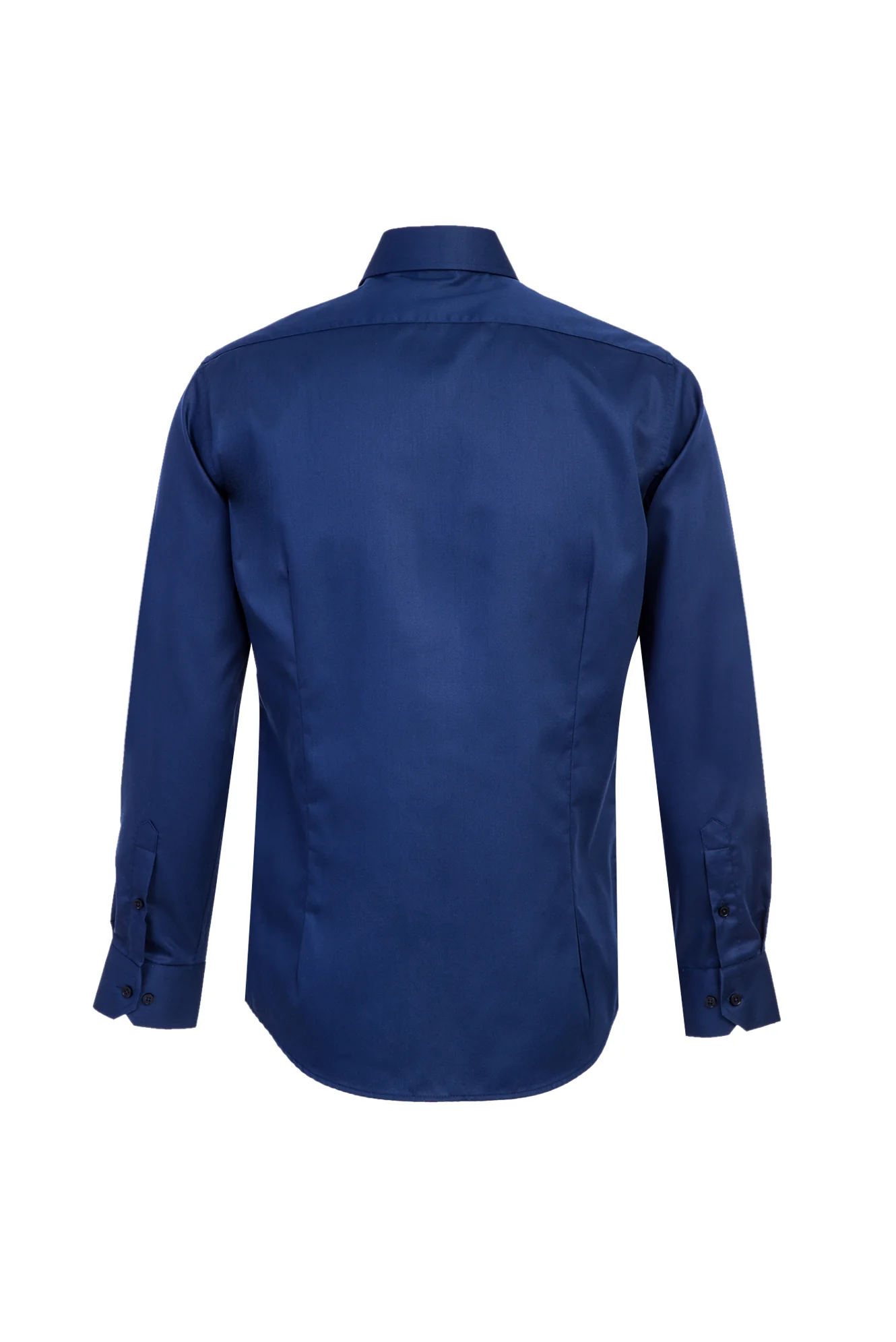Orta Lacivert Uzun Kol Slim Fit Dar Kesim Non Iron Gömlek - Image 2