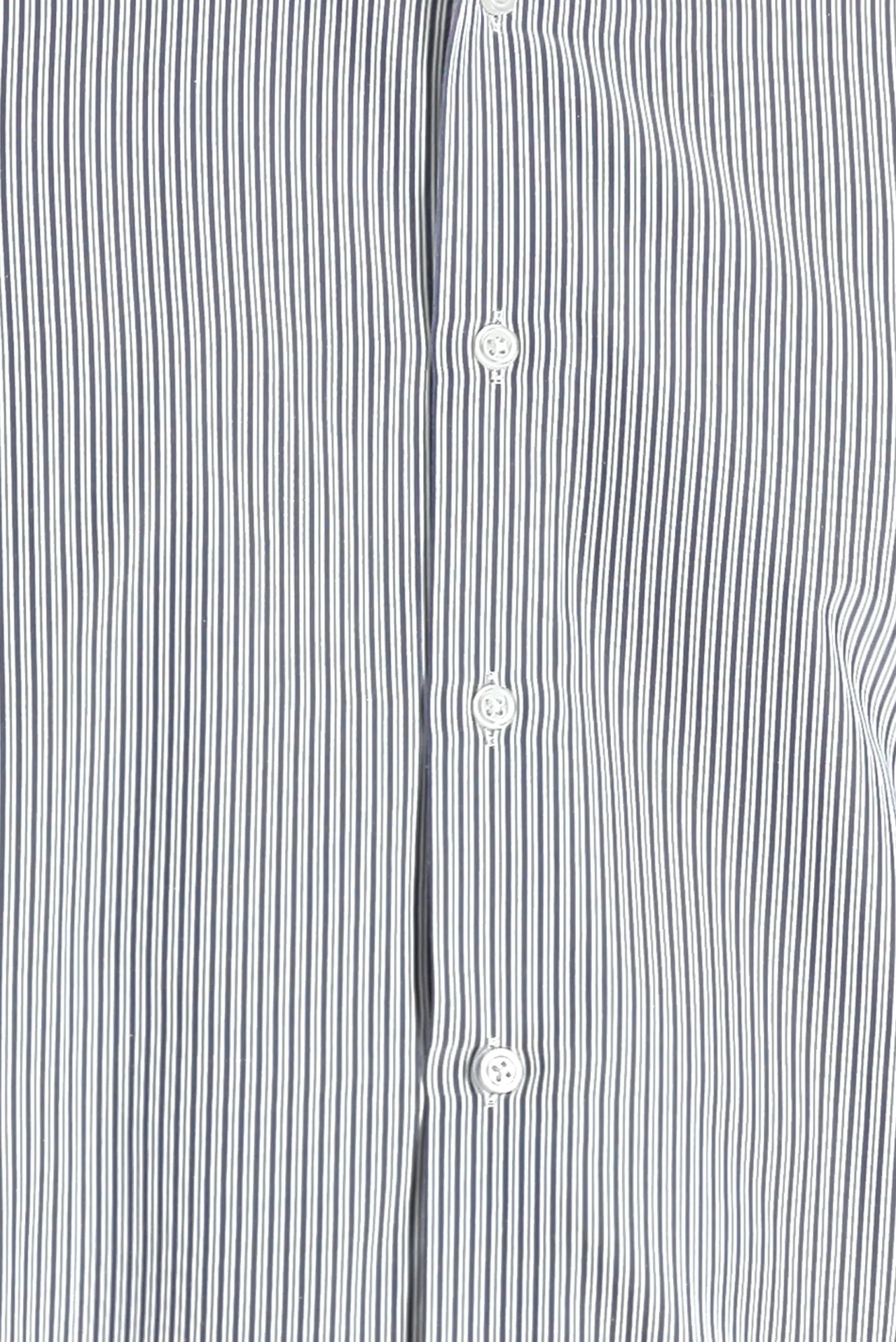 Orta Lacivert Uzun Kol Slim Fit Dar Kesim Spor Çizgili Gömlek - Image 4